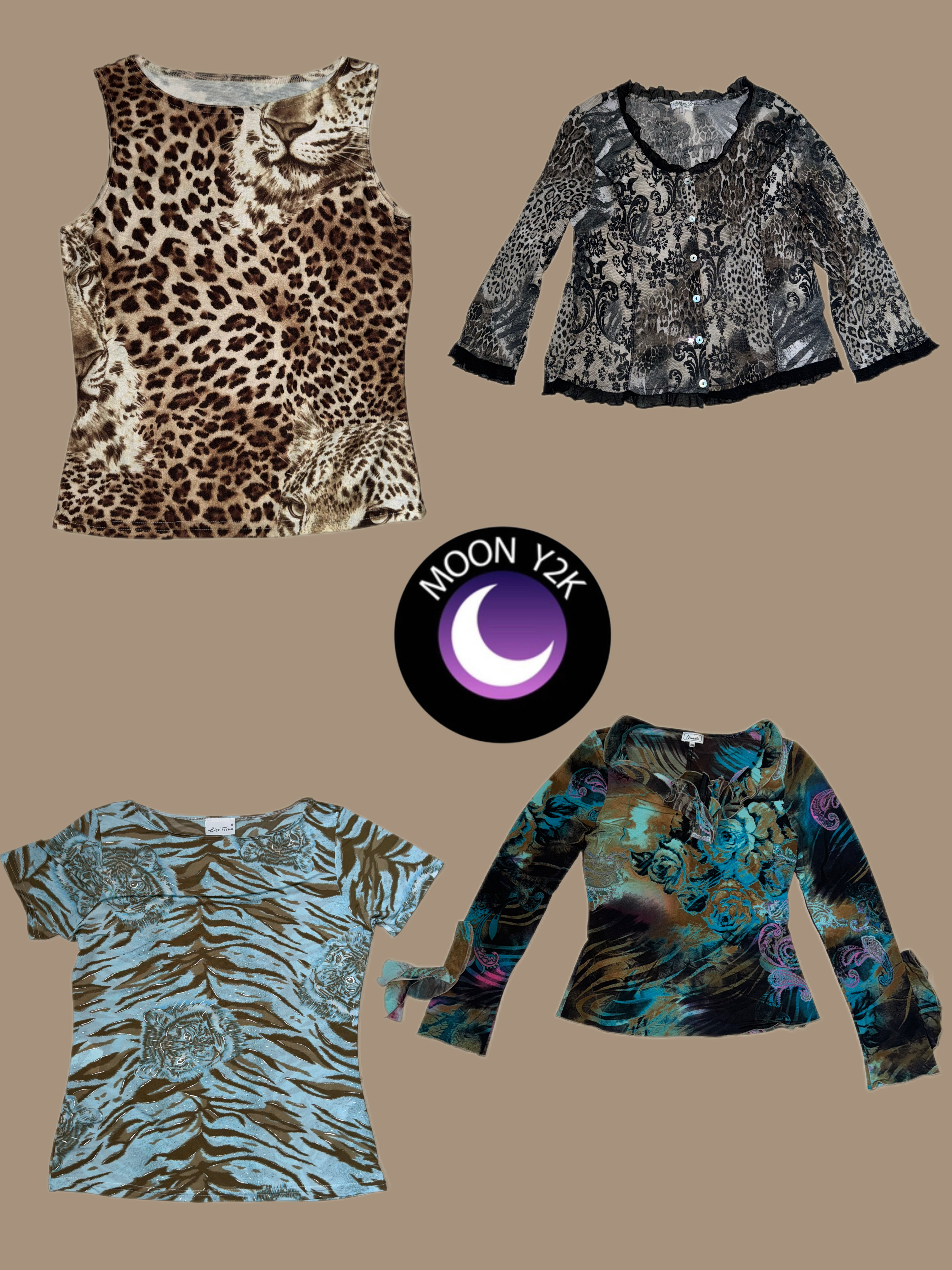 Y2K Mesh Tops ft Animal Print (M-542)