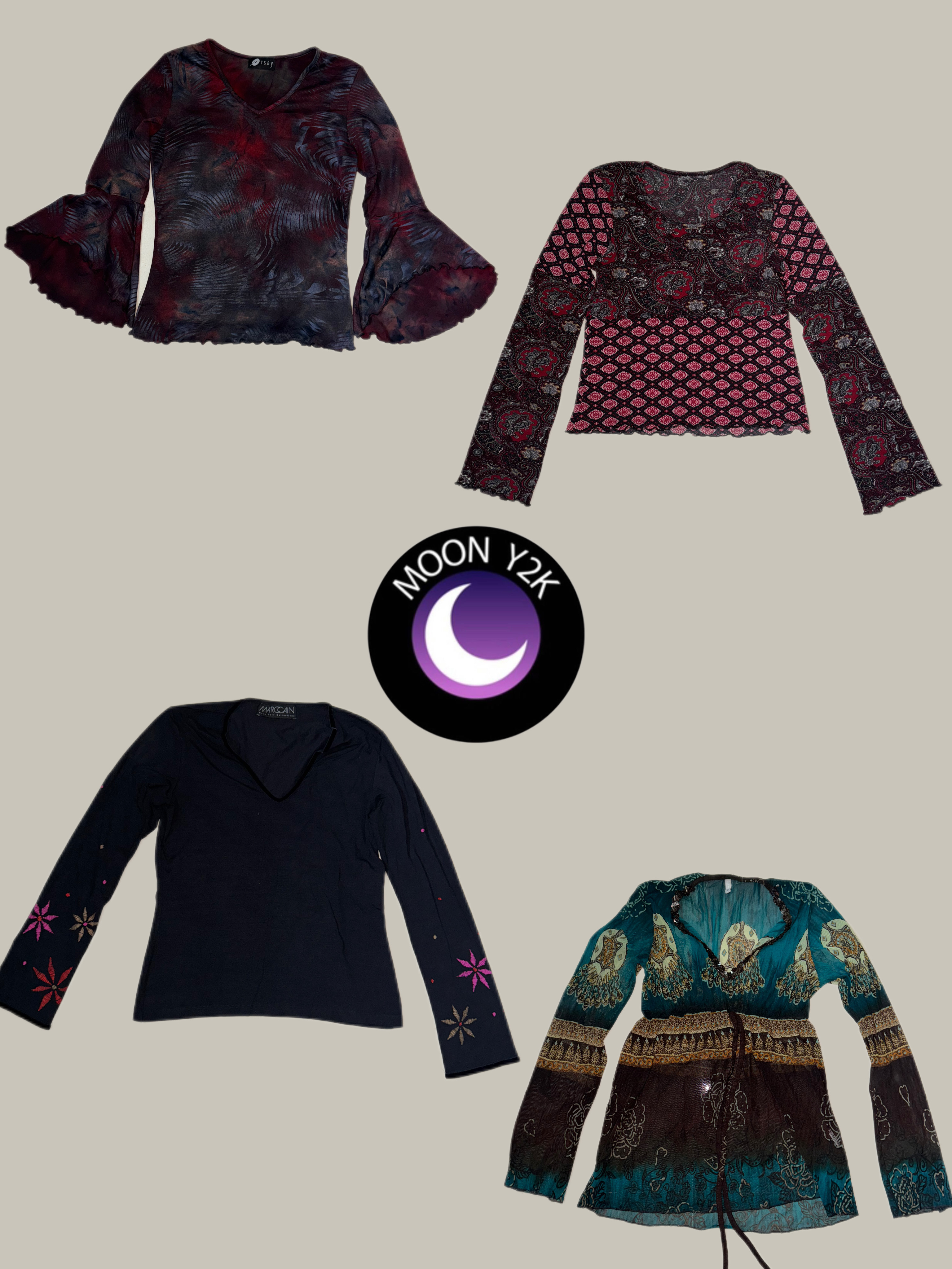 Y2K Gothic Rave Tops (M-541)