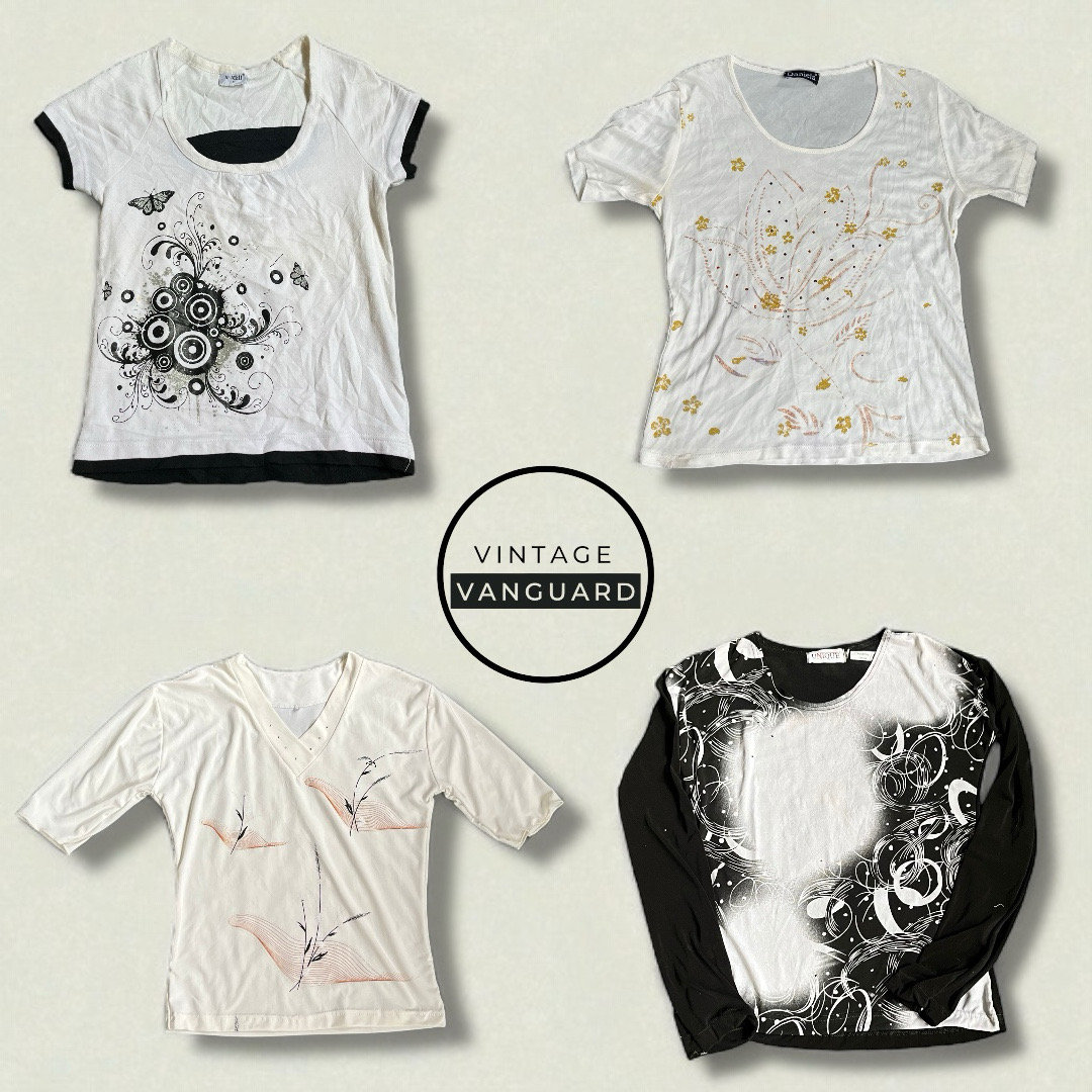 Y2K Chic Gedruckte Bluse