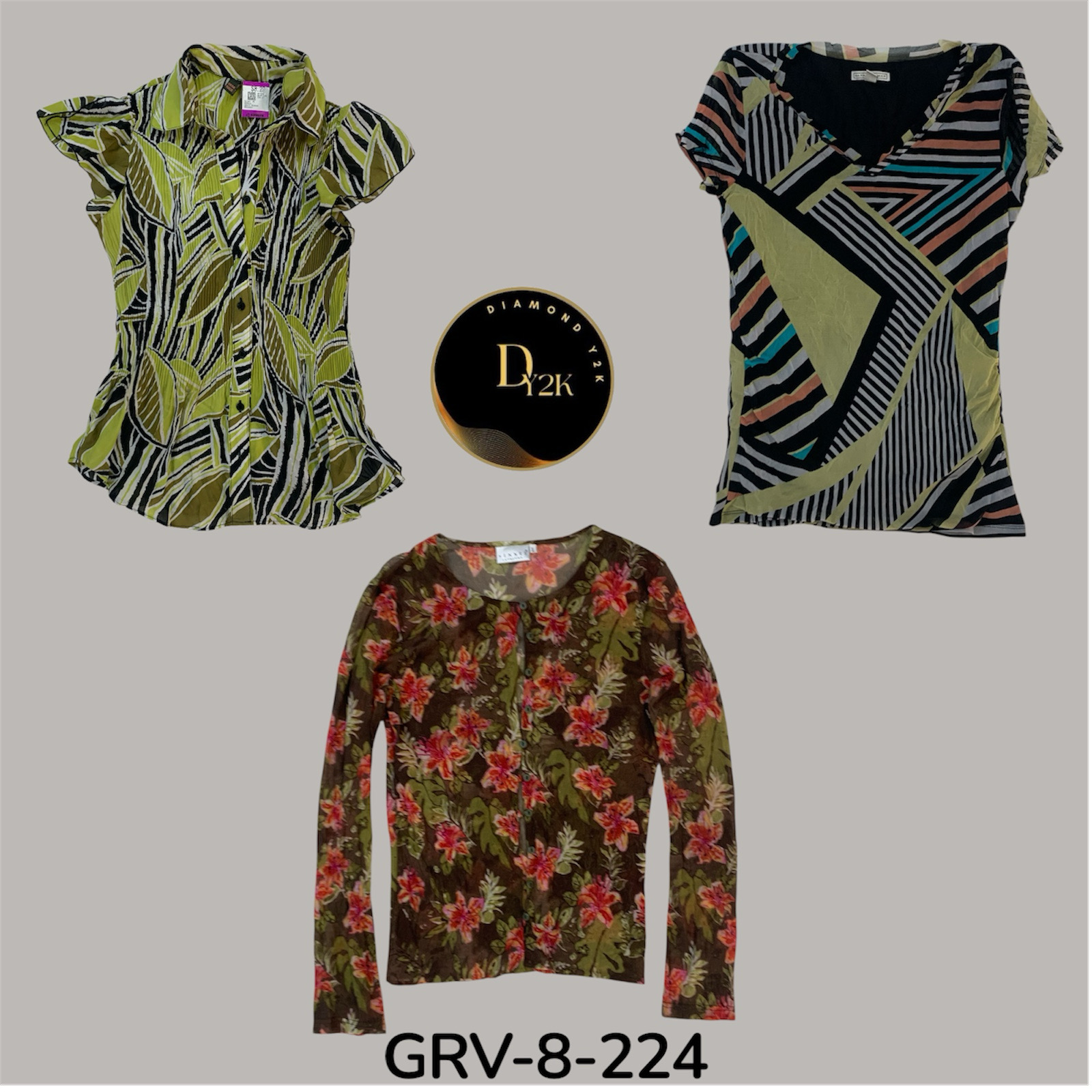 Y2K Poly Blouse – Lightweight, Iconic 2000s Look  (GRV-8-224)