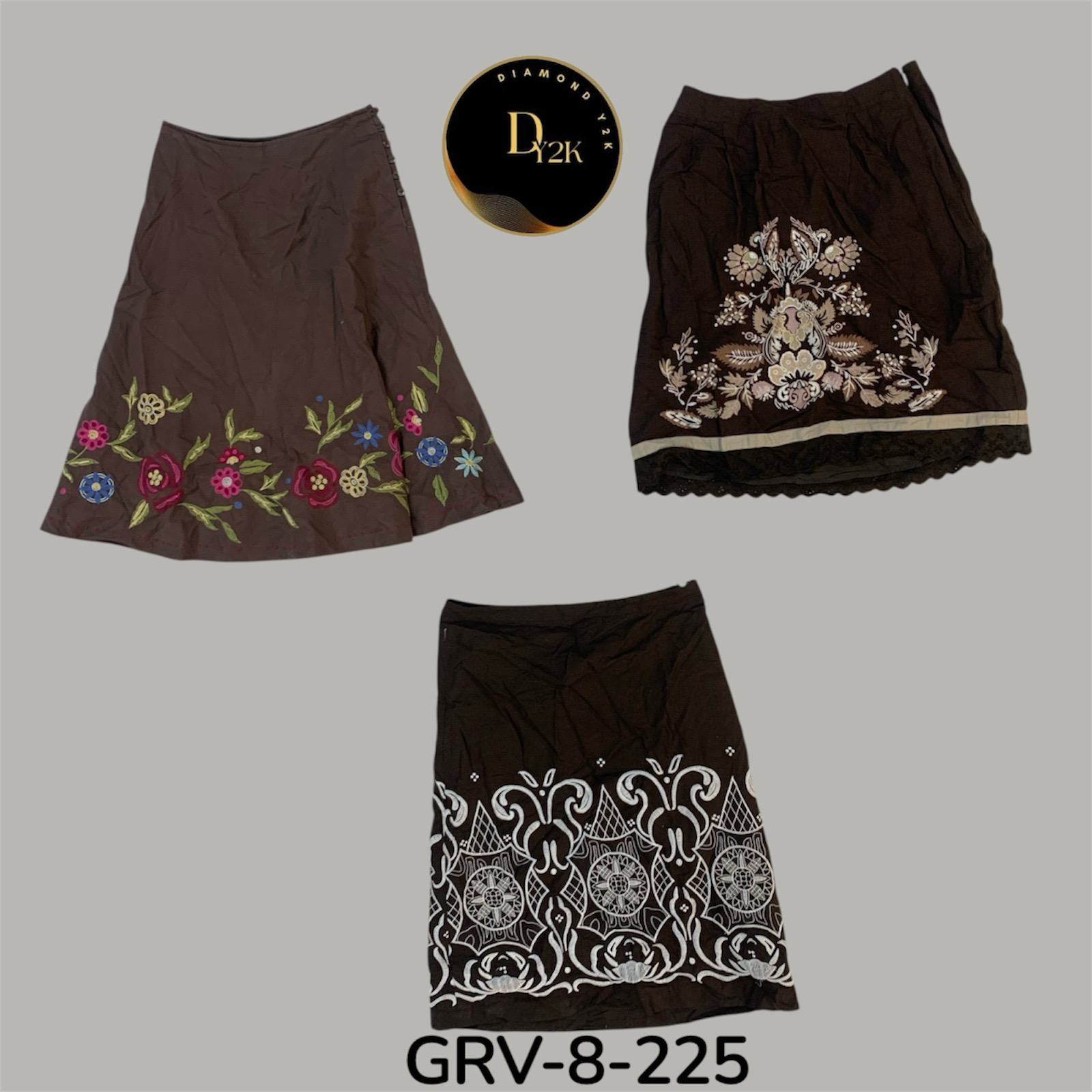 Y2K Brown Skirt – Premium Cotton, Everyday Retro (GRV-8-225)