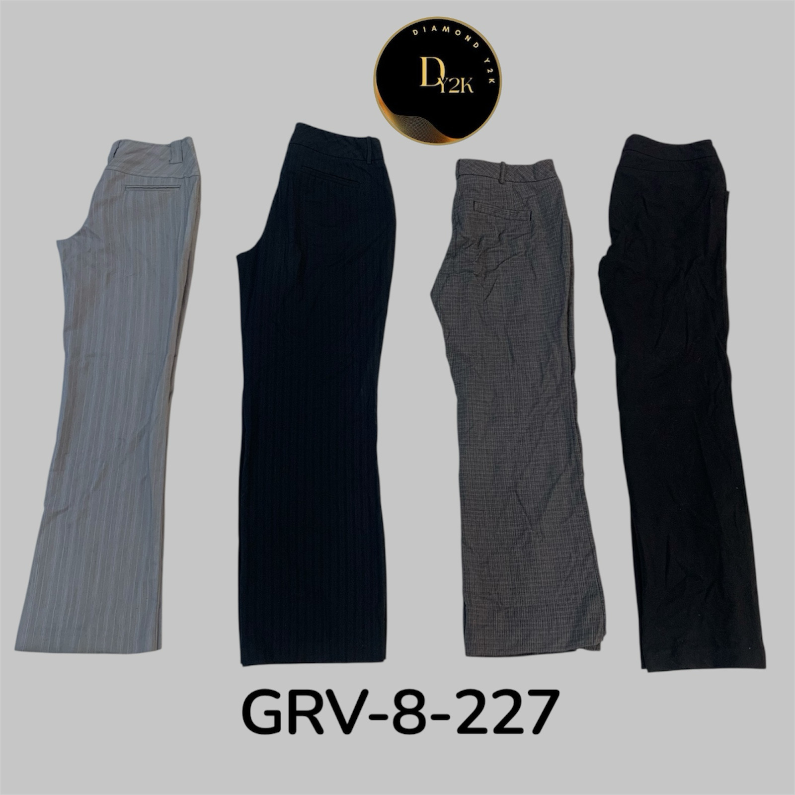 Y2K Poly Blend Pants – Classic Black, Everyday Retro (GRV-8-227)