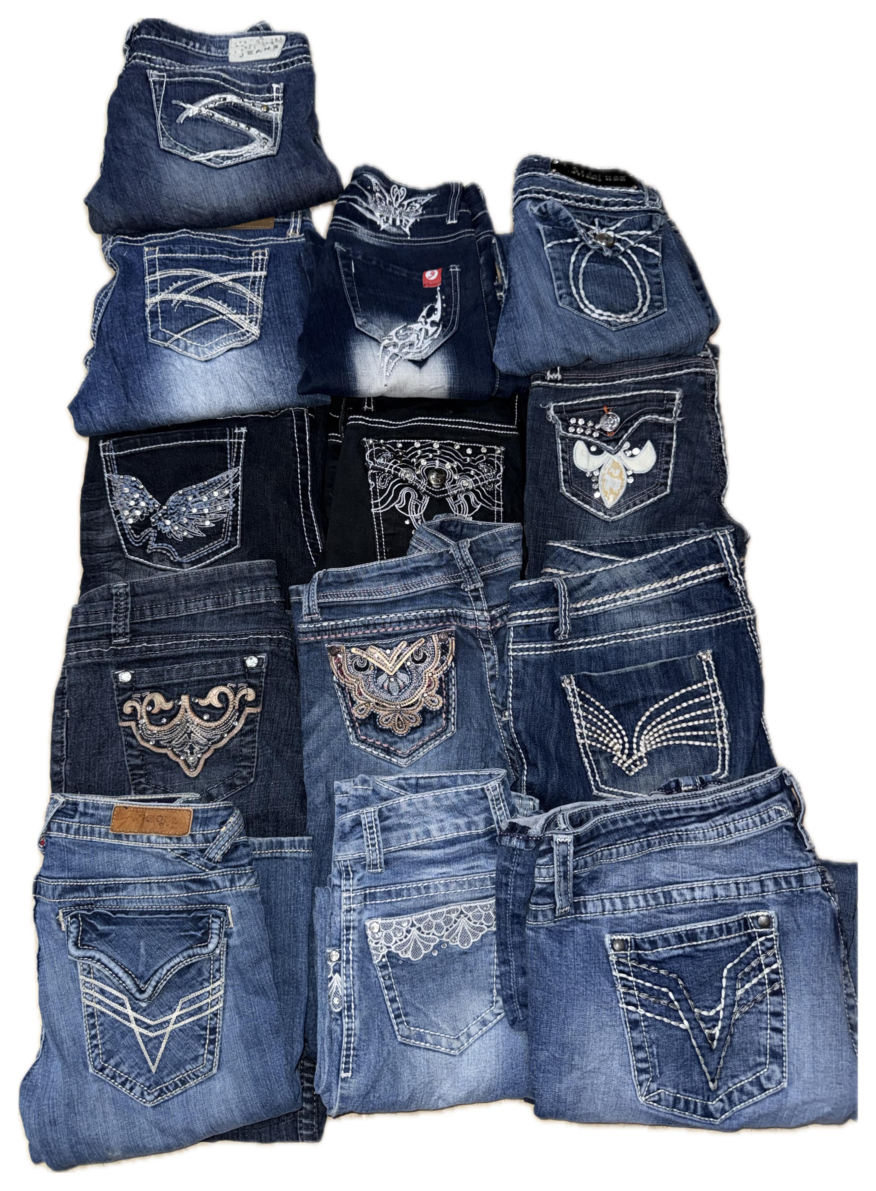 Mix brands embroidery jeans