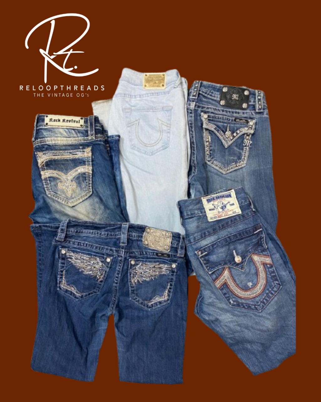 RT1118 Miss Me, True Religion & Rock Revival Mix Jeans