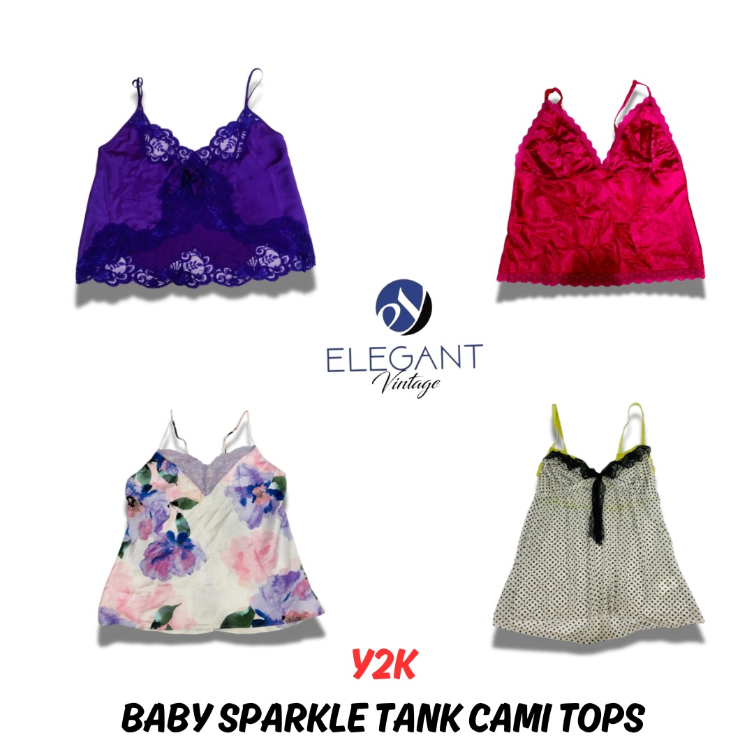 Y2K Baby Sparkle Tank Cami Tops - EV0834