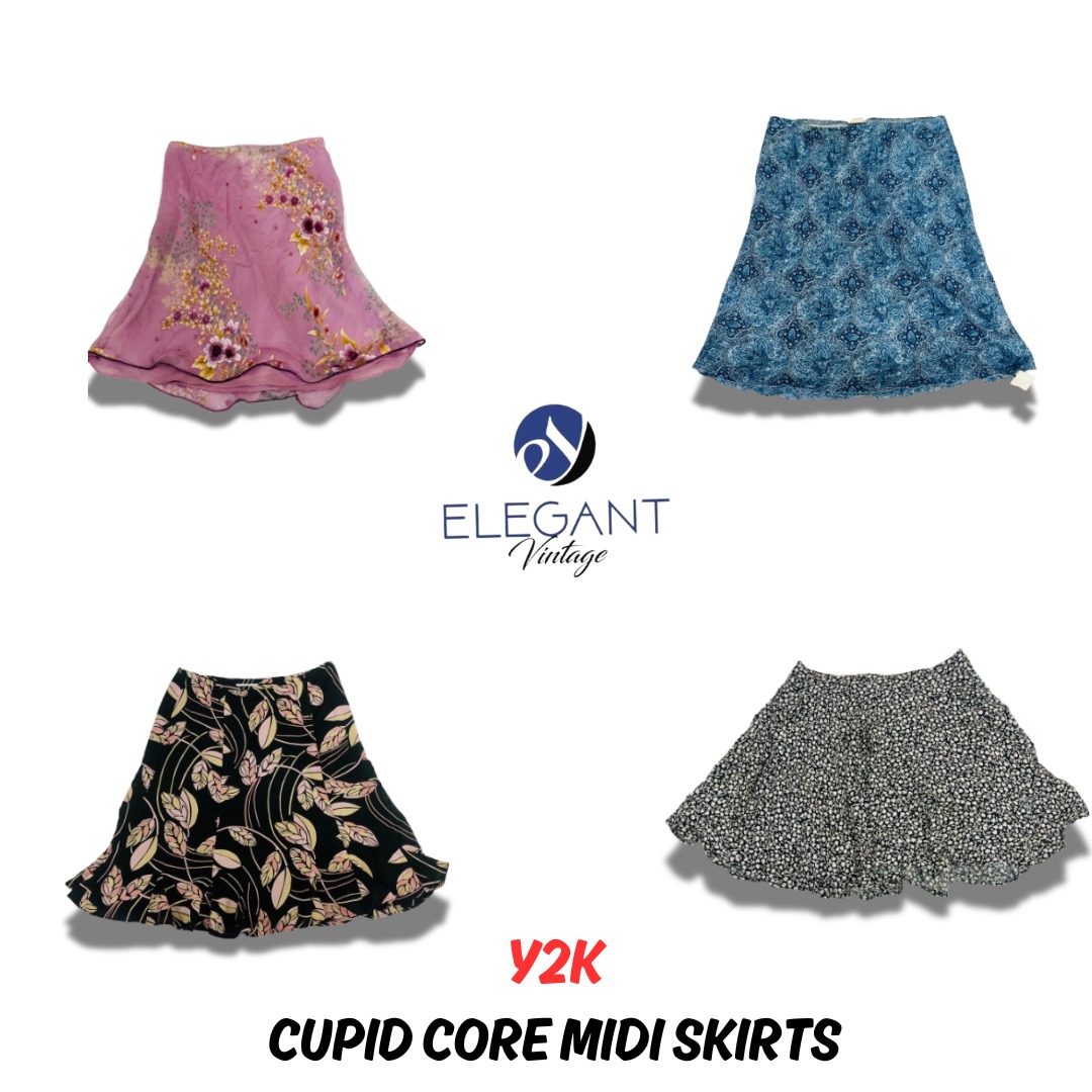 Y2K Cupid Core Midi Skirts - EV0840