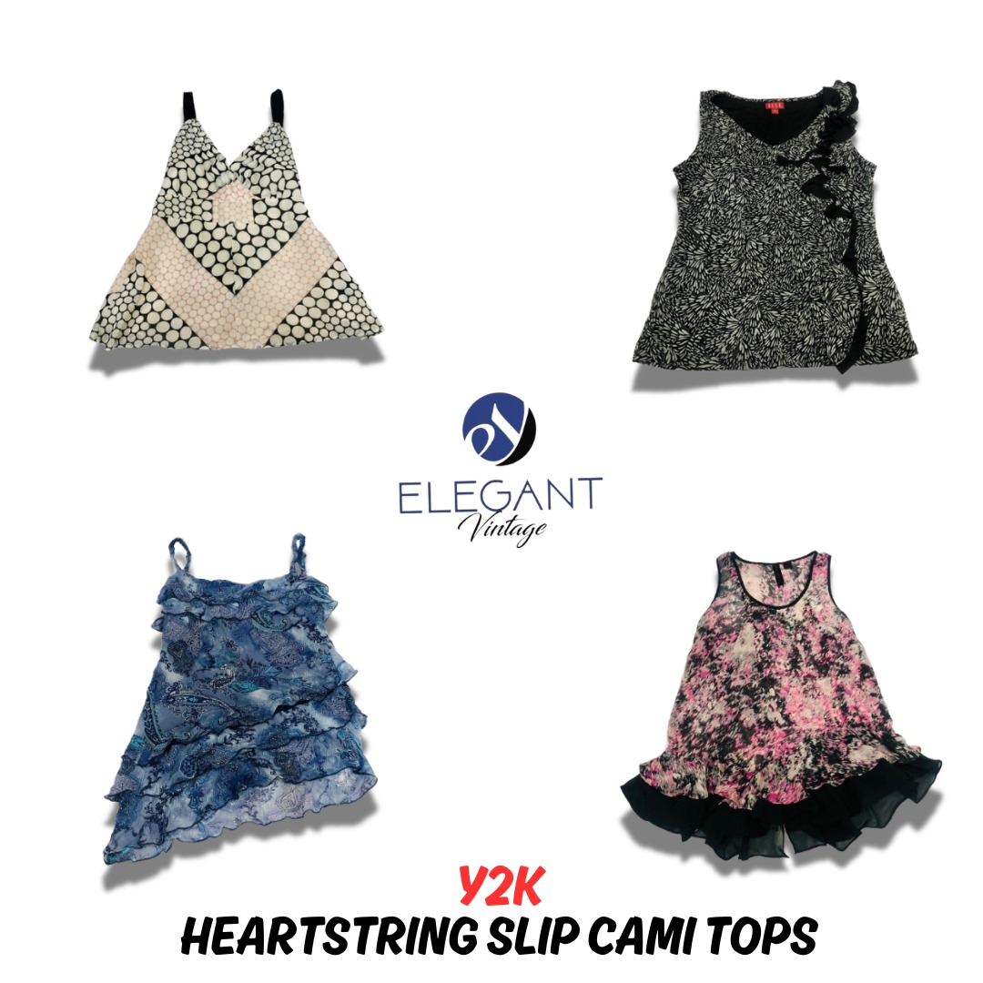 Y2K Heartstring Slip Cami Tops - EV0846