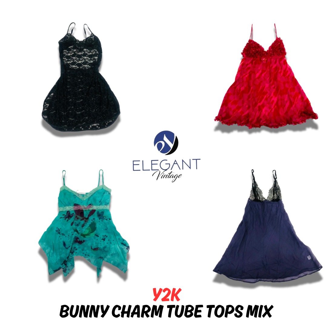 Y2K Bunny Charm Tube Tops Mix - EV0847