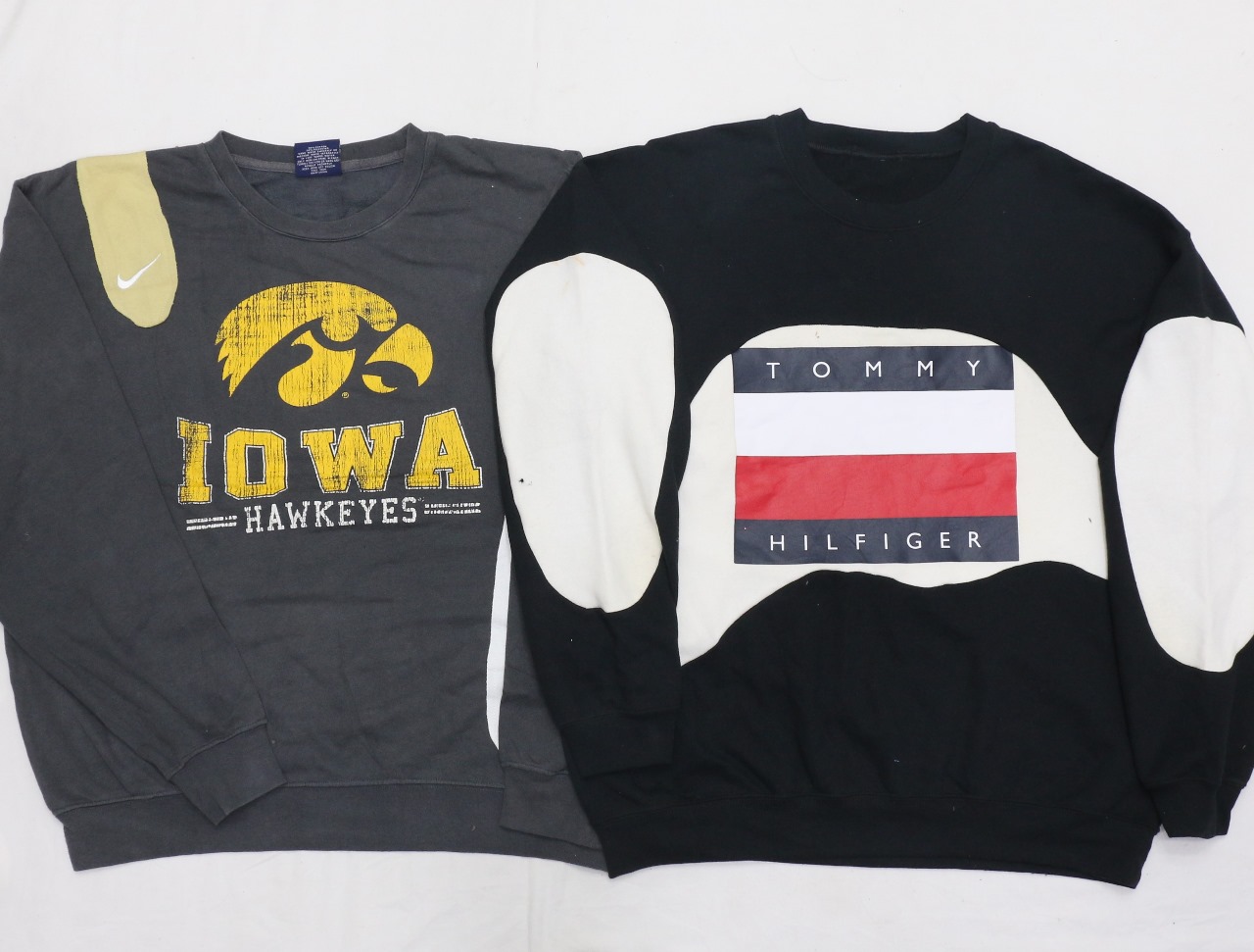 CR4914 UPCYCLED MIX BRANDED PATCHES SWEATSHIRT