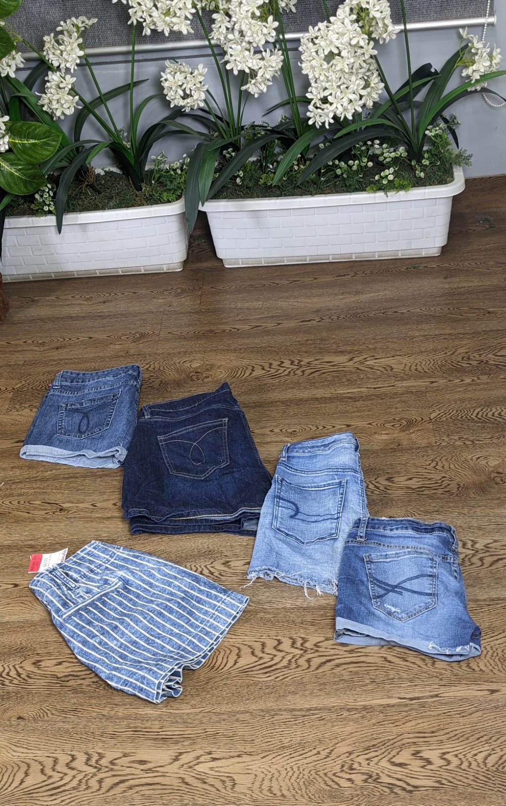 Denim mix branded shorts