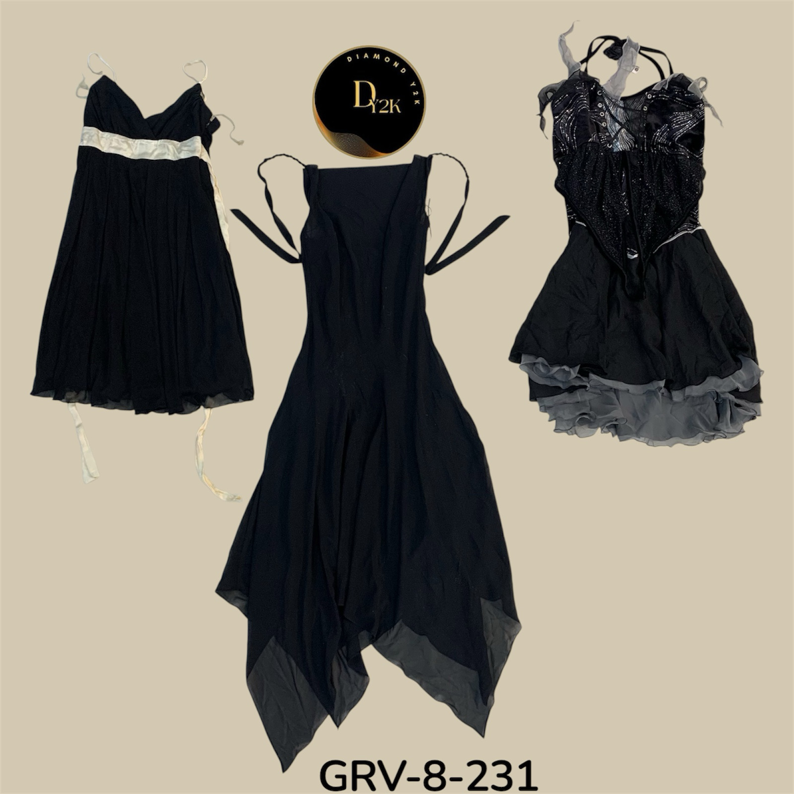 Trendy Y2K Polyesterkleid | Outfit inspiriert von den 90er und 2000er Jahren (GRV-8-231)
