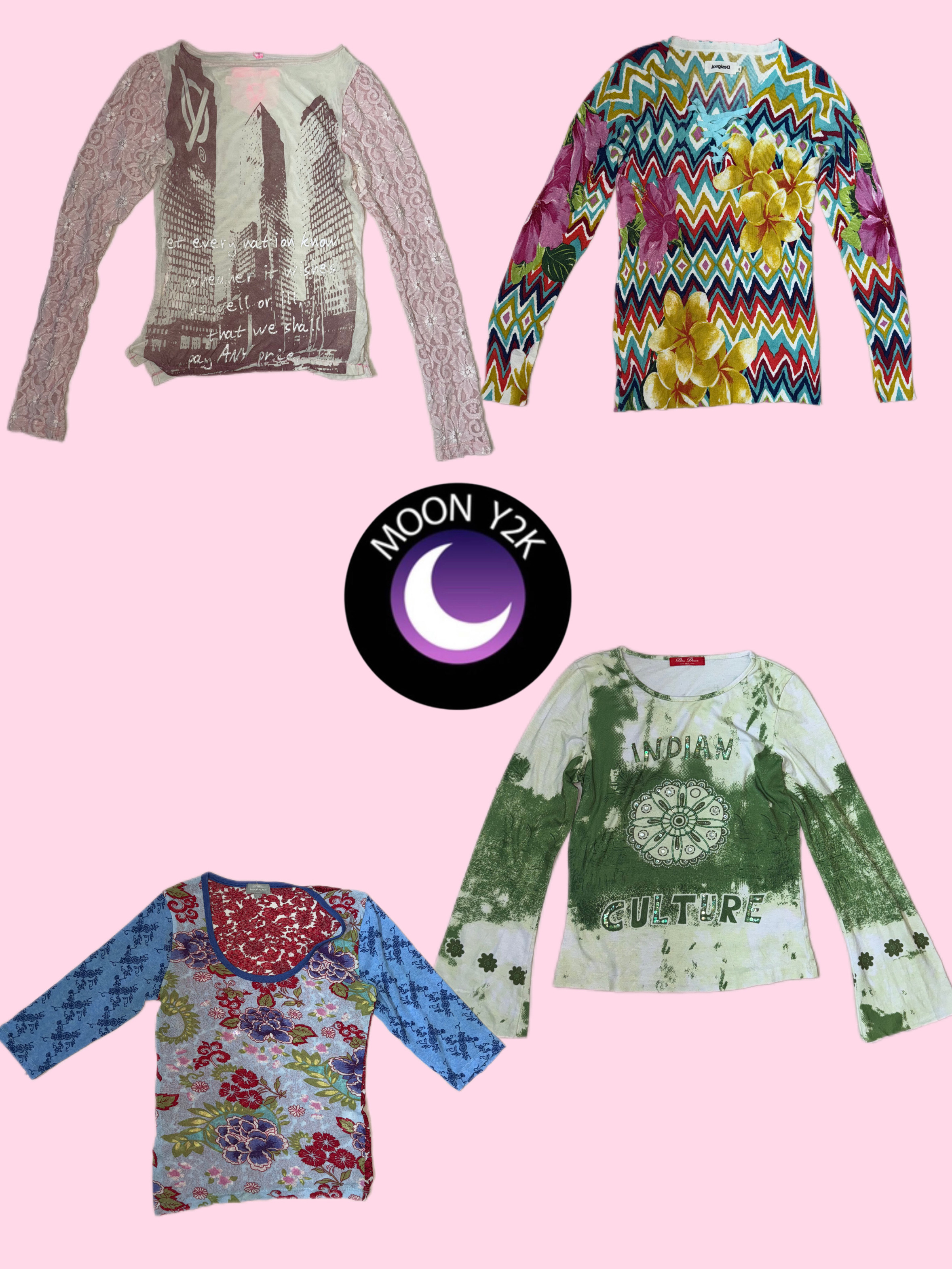 Y2K Soft Girl Era mesh Tops ft desigual (M-551)