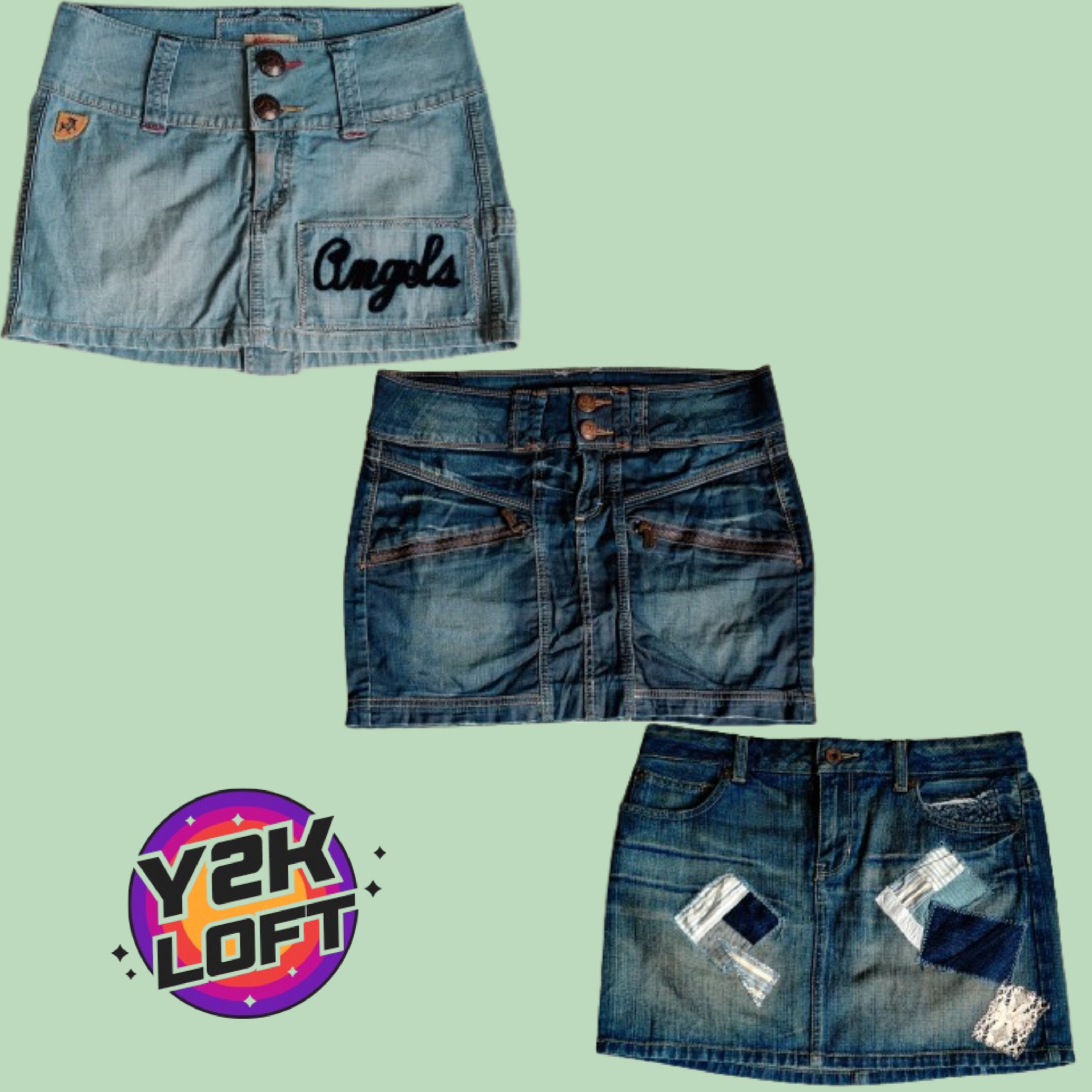 Y2K Britney Era Denim-Minirocke