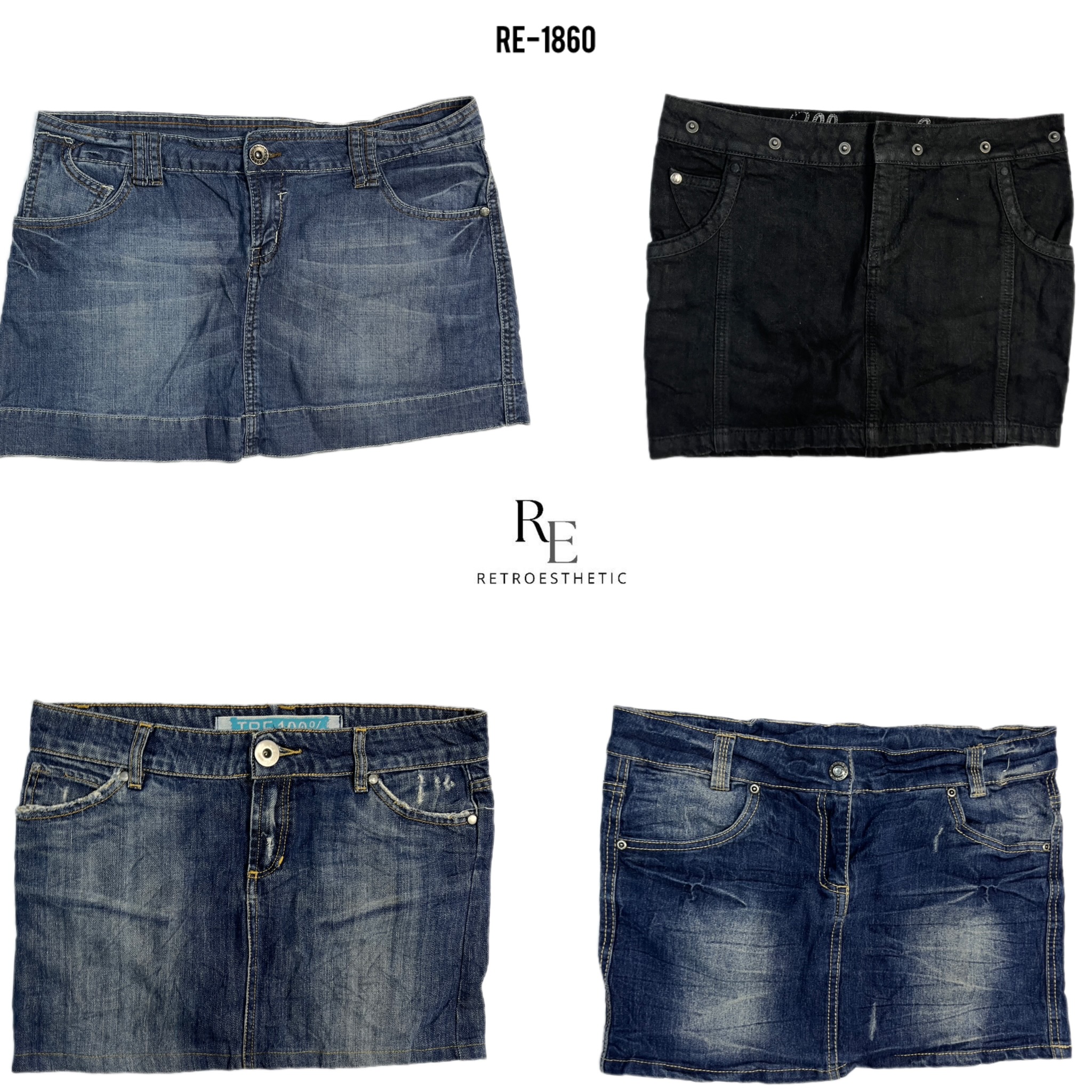 Y2K IT Girl Era Denim Mini Skirts (RE-1860)