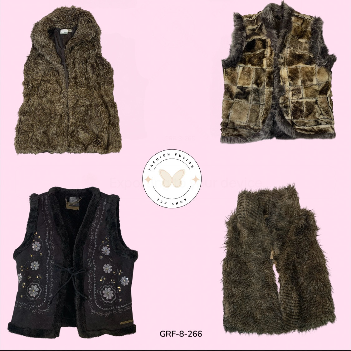 Y2K Shaggy Fur Vest – Retro Festival Style (GRF-8-266)