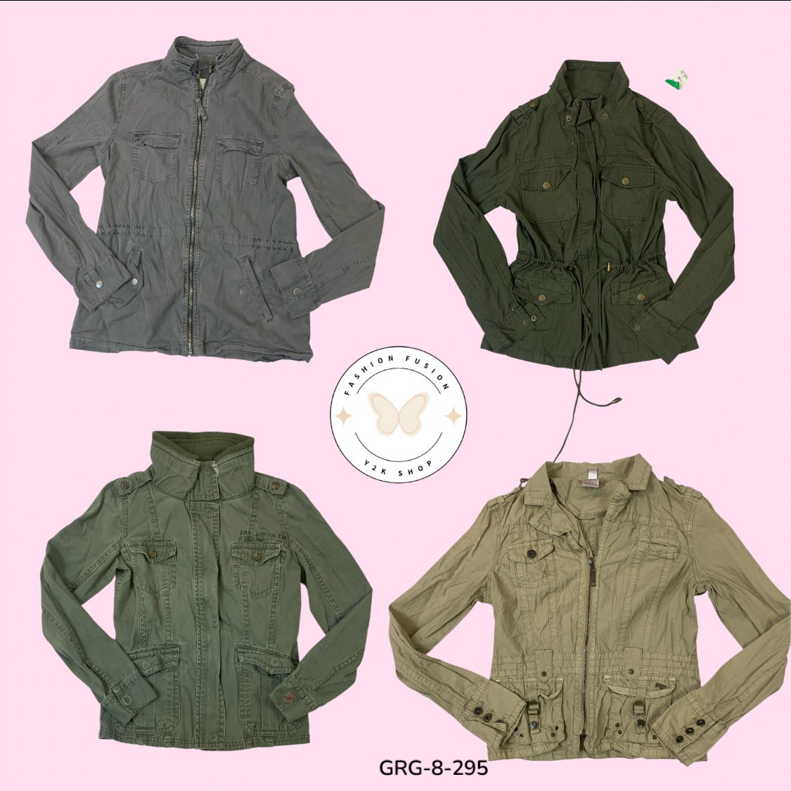 Giacca in cotone autentica Y2K – Richiamo della moda anni 2000 (GRF-8-295)