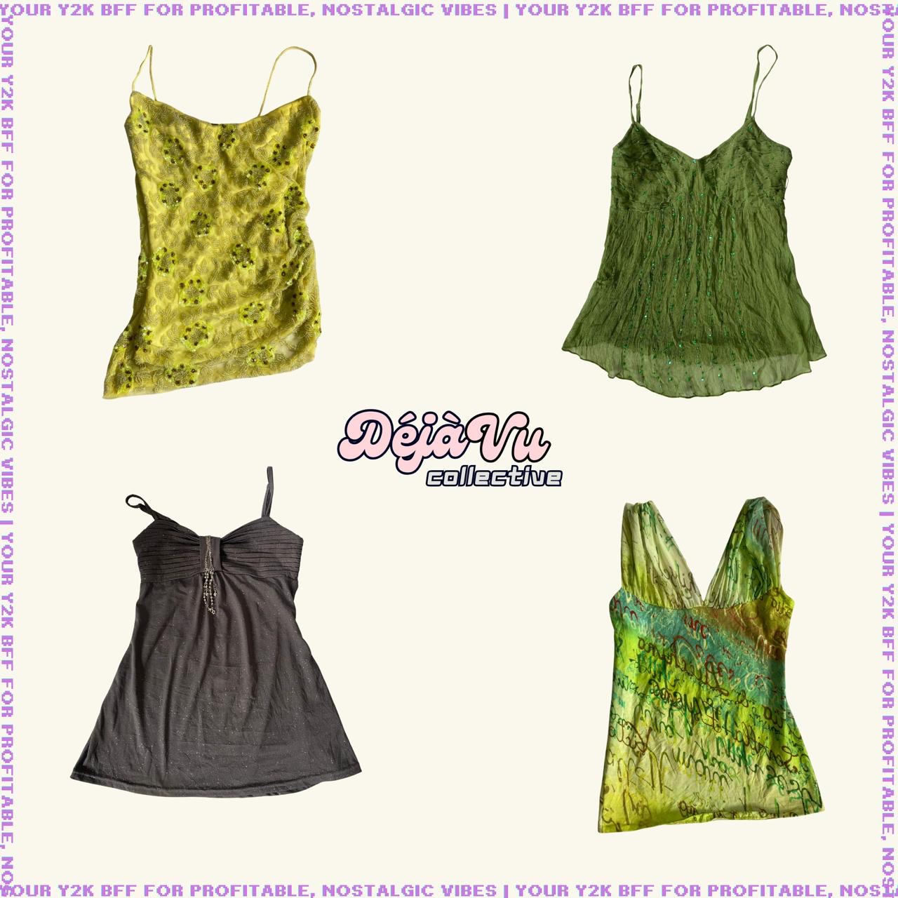Y2K Brooke Davis Era Beaded Mesh Cami Tops