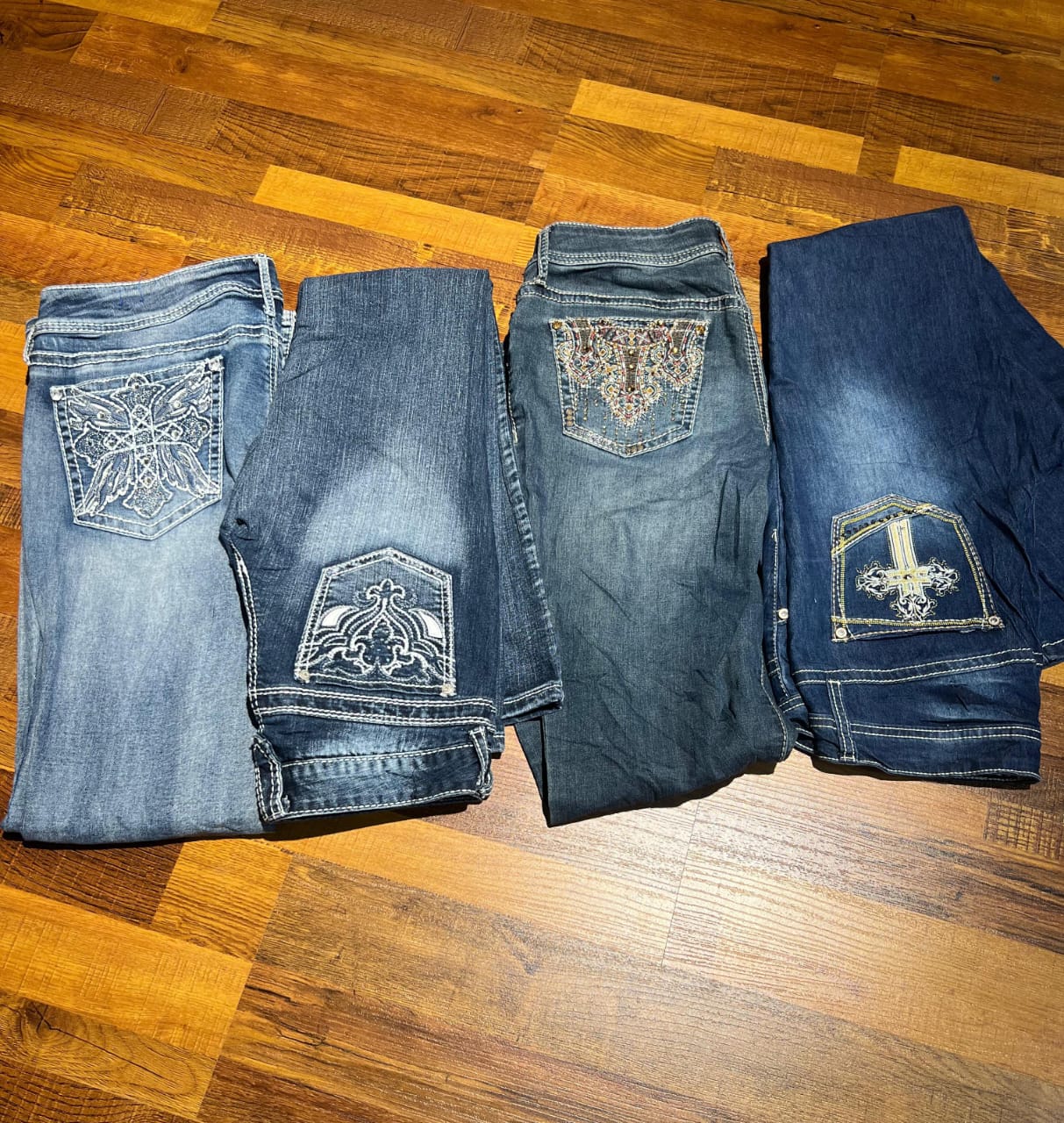 GB05 Y2K EMBELLISHED MIXED JEANS
