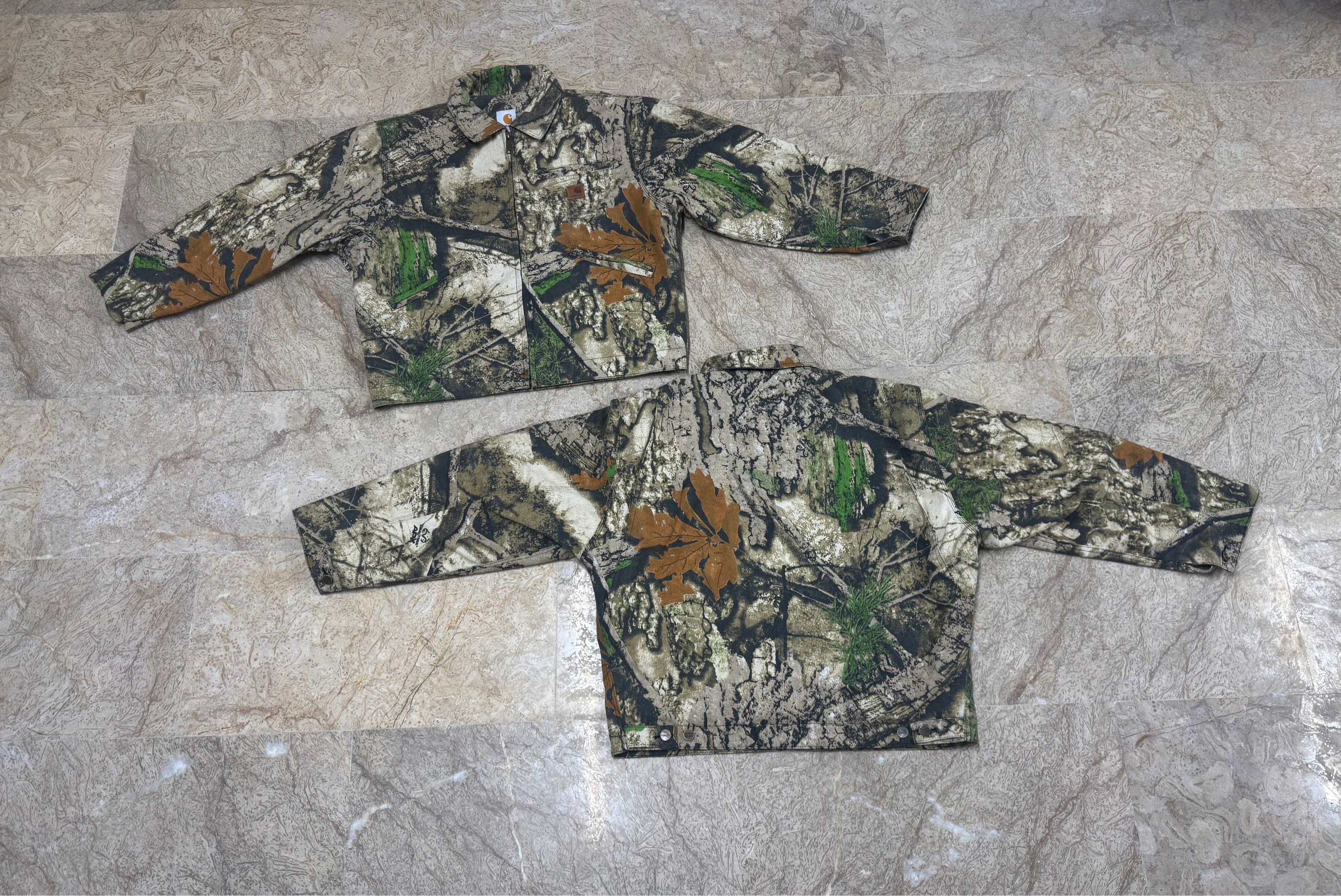 Rework style carhartt heavy material camouflage detroit jackets