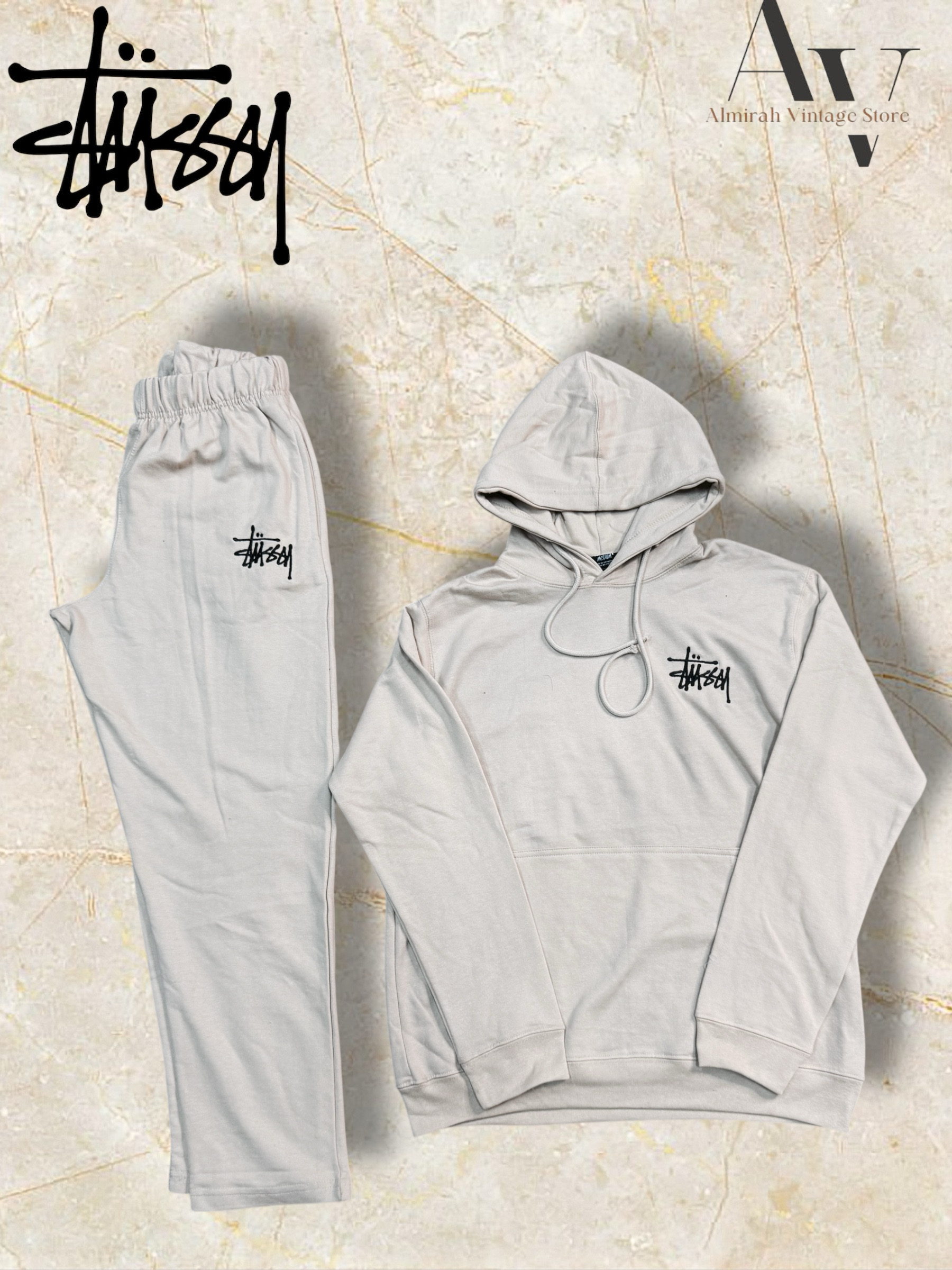 Stussy rework style stussy tracksuits in Cream colour