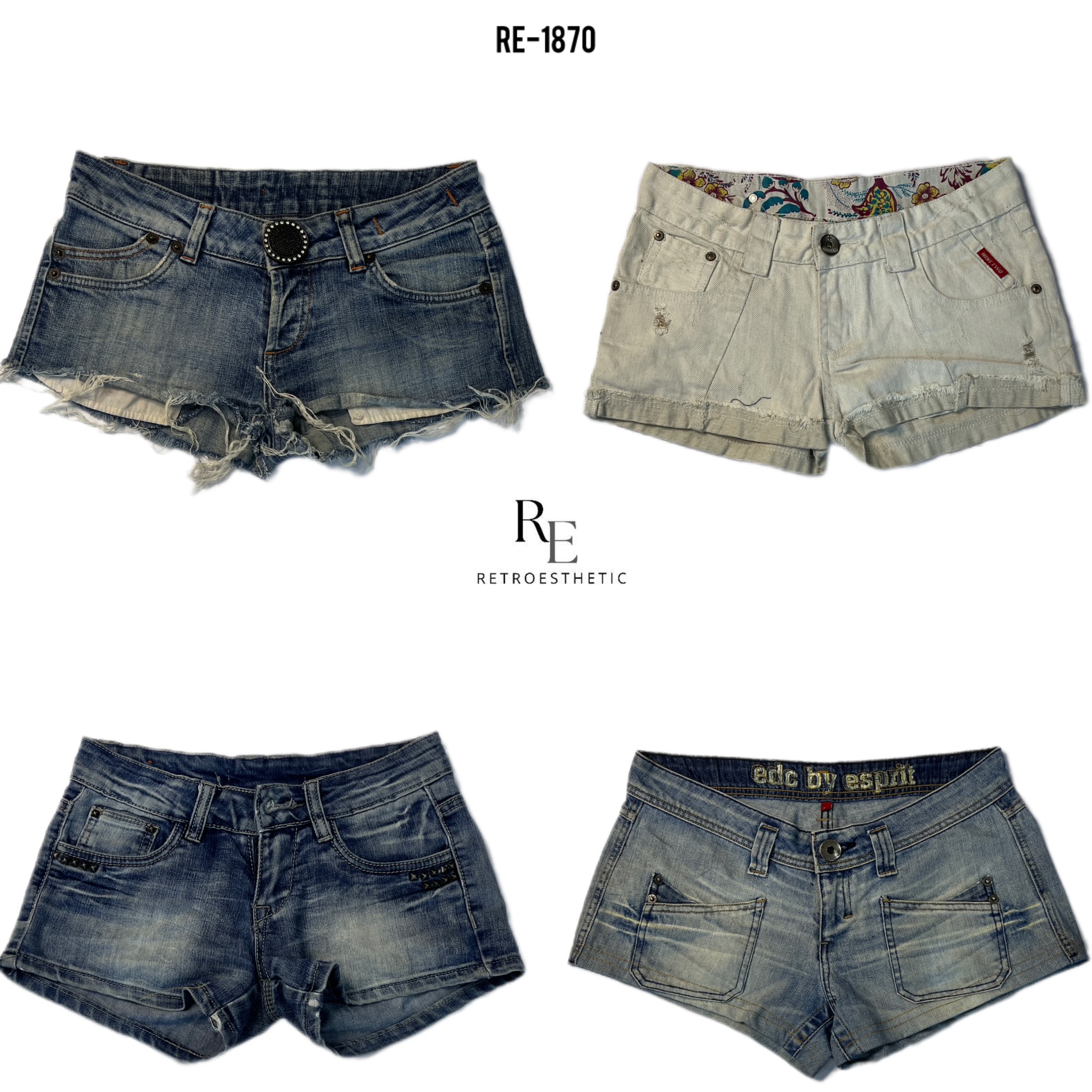 Y2K Paris Hilton Denim Micro Mini Shorts(RE-1870)