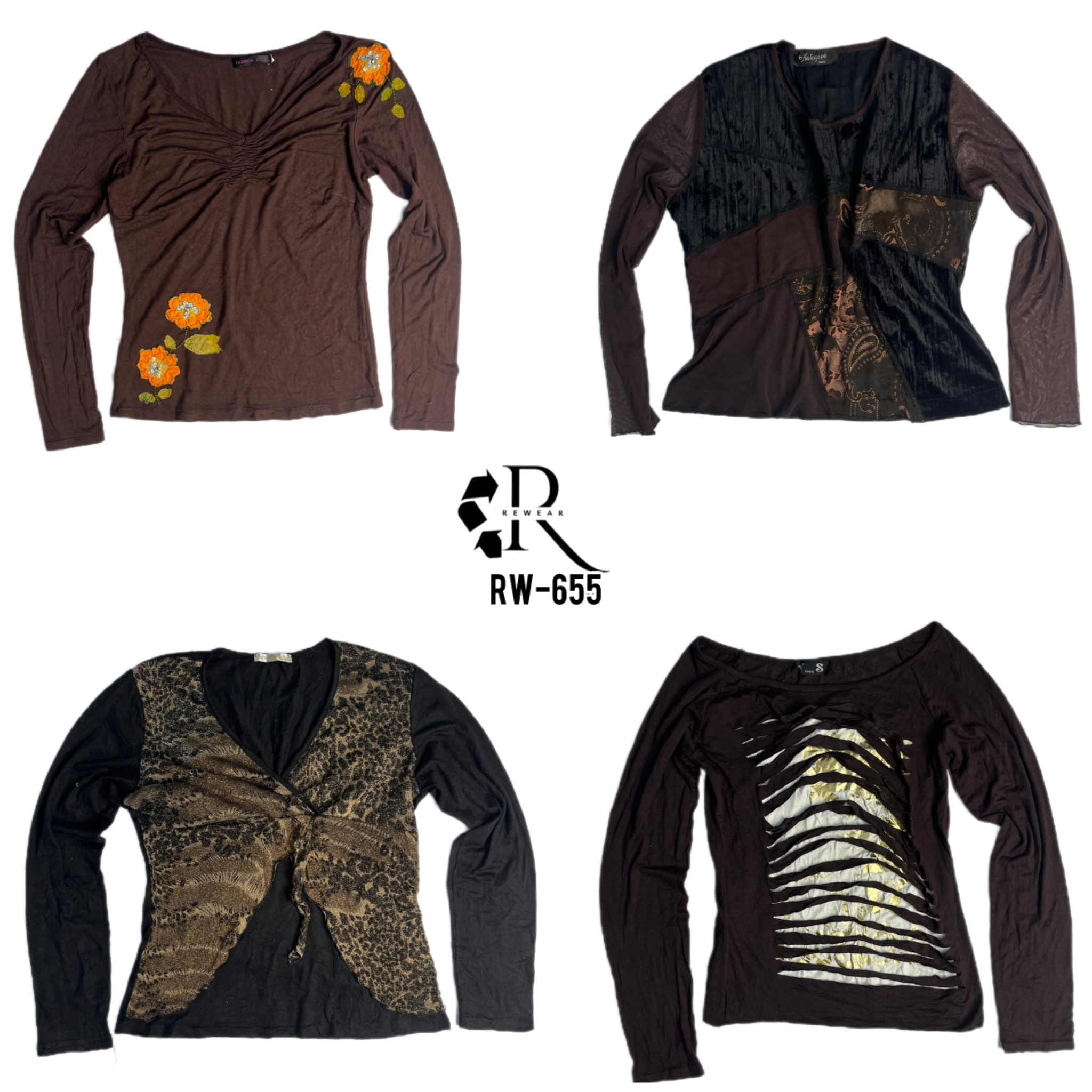 Y2K Unique Gothic Full Sleeve Tops(Rw-655)