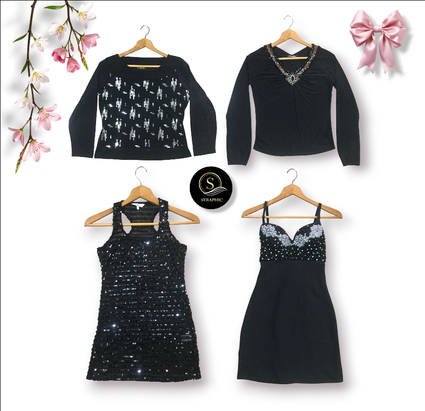 Bundle misto abbellito con perline e paillettes Black Rave