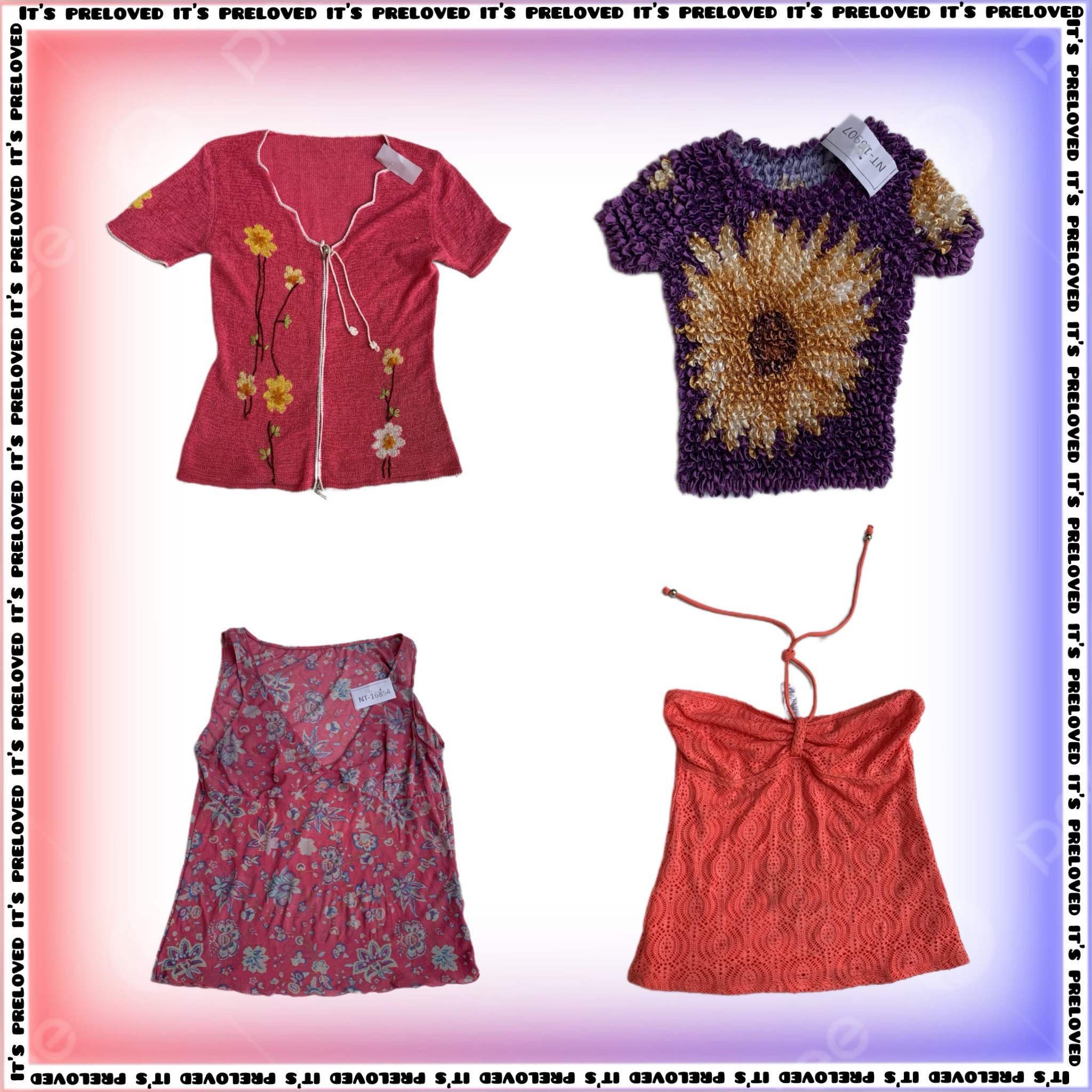 Sommer Pink & Blumen-Oberteile, Kleider, Rockmix (SS-1174)