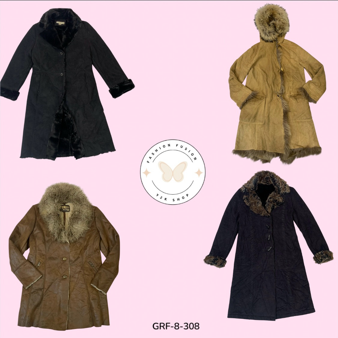 Y2K Statement Fur Coat – Bold Retro Aesthetic (GRF-8-308)