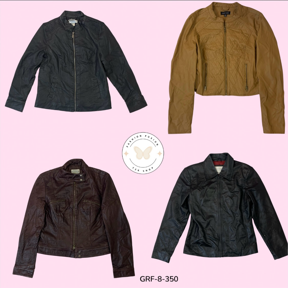 Authentic Y2K Leather Jacket – Iconic 2000s Fashion Staple (GRF-8-350)
