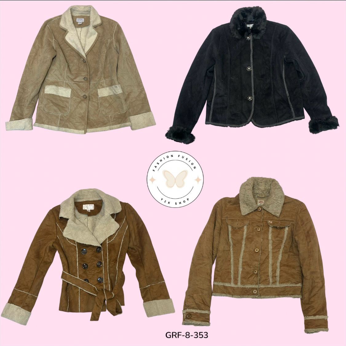 Y2K Classic Leather Jacket – Timeless 2000s Style (GRF-8-353)