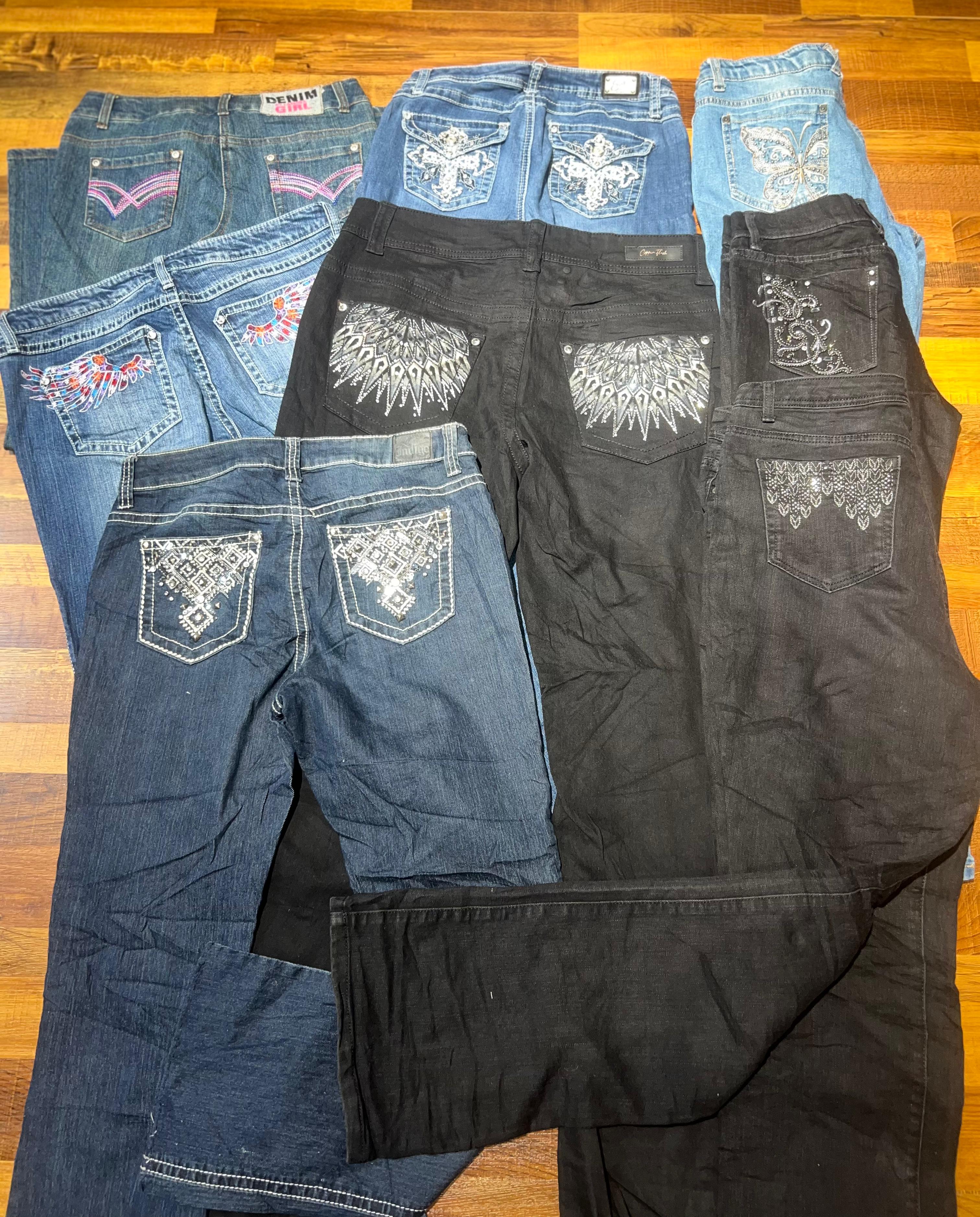 GB17 Y2K verzierten Jeans
