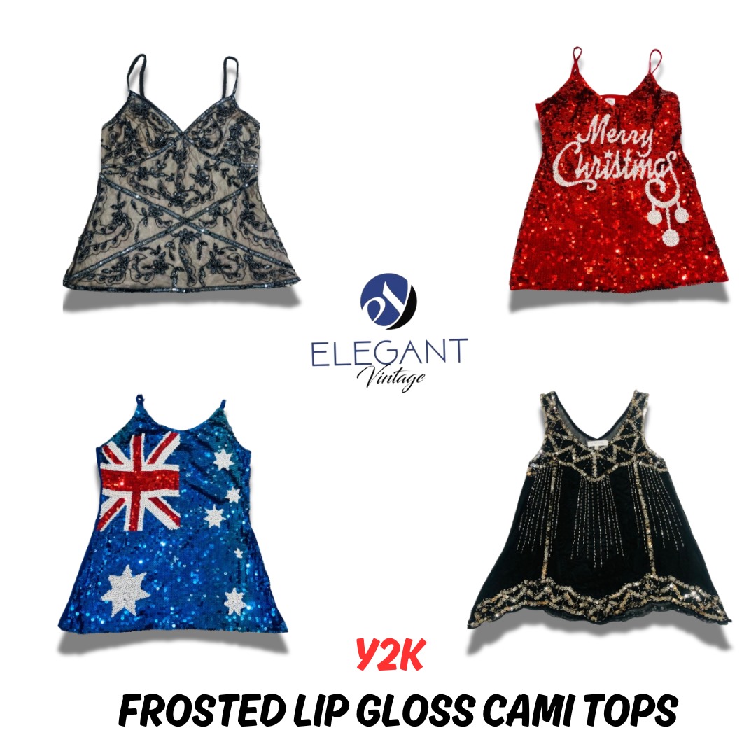 Y2K Frosted Lip Gloss Cami Tops - EV0855