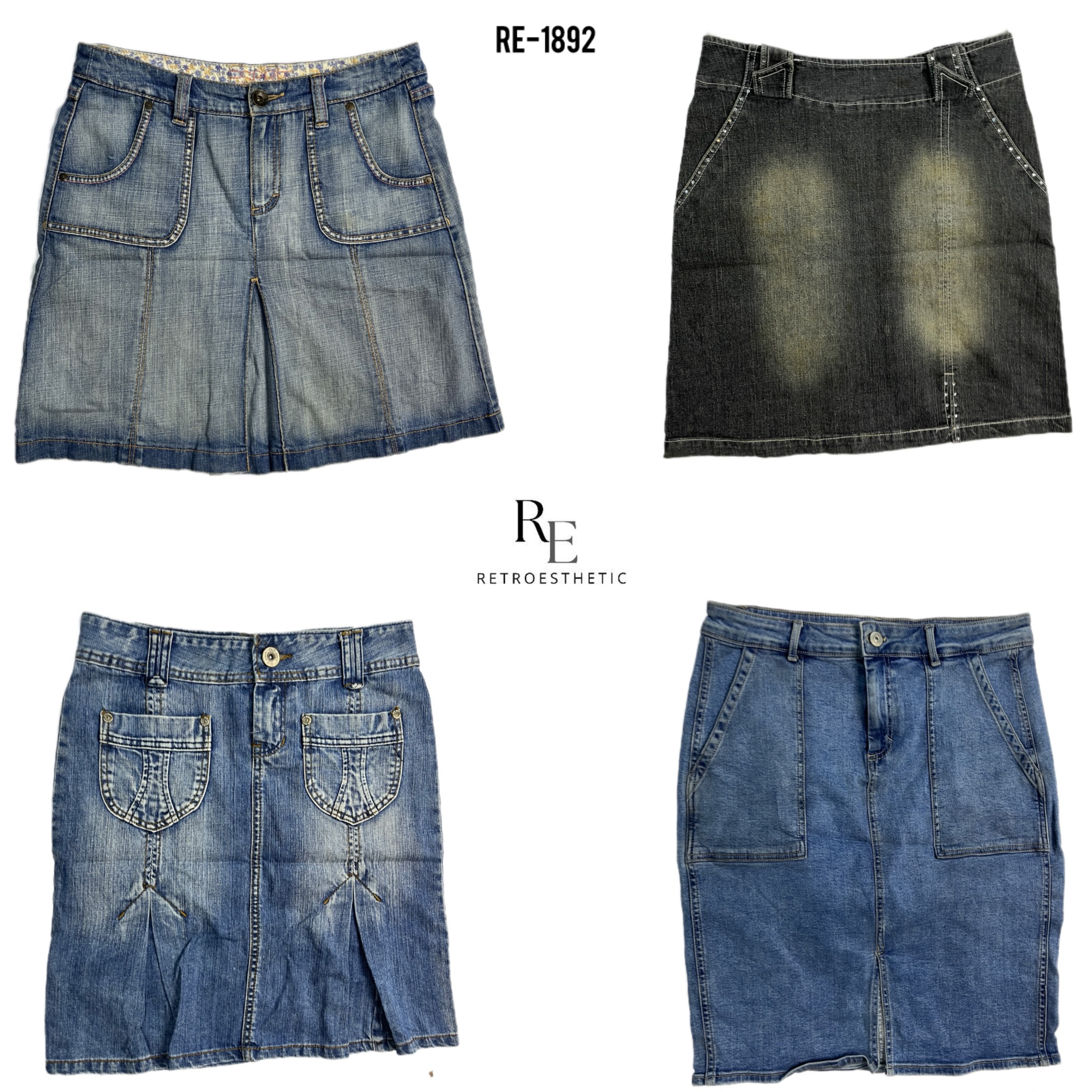 Y2K Paris Hilton Denim Midi Skirts (RE-1892)