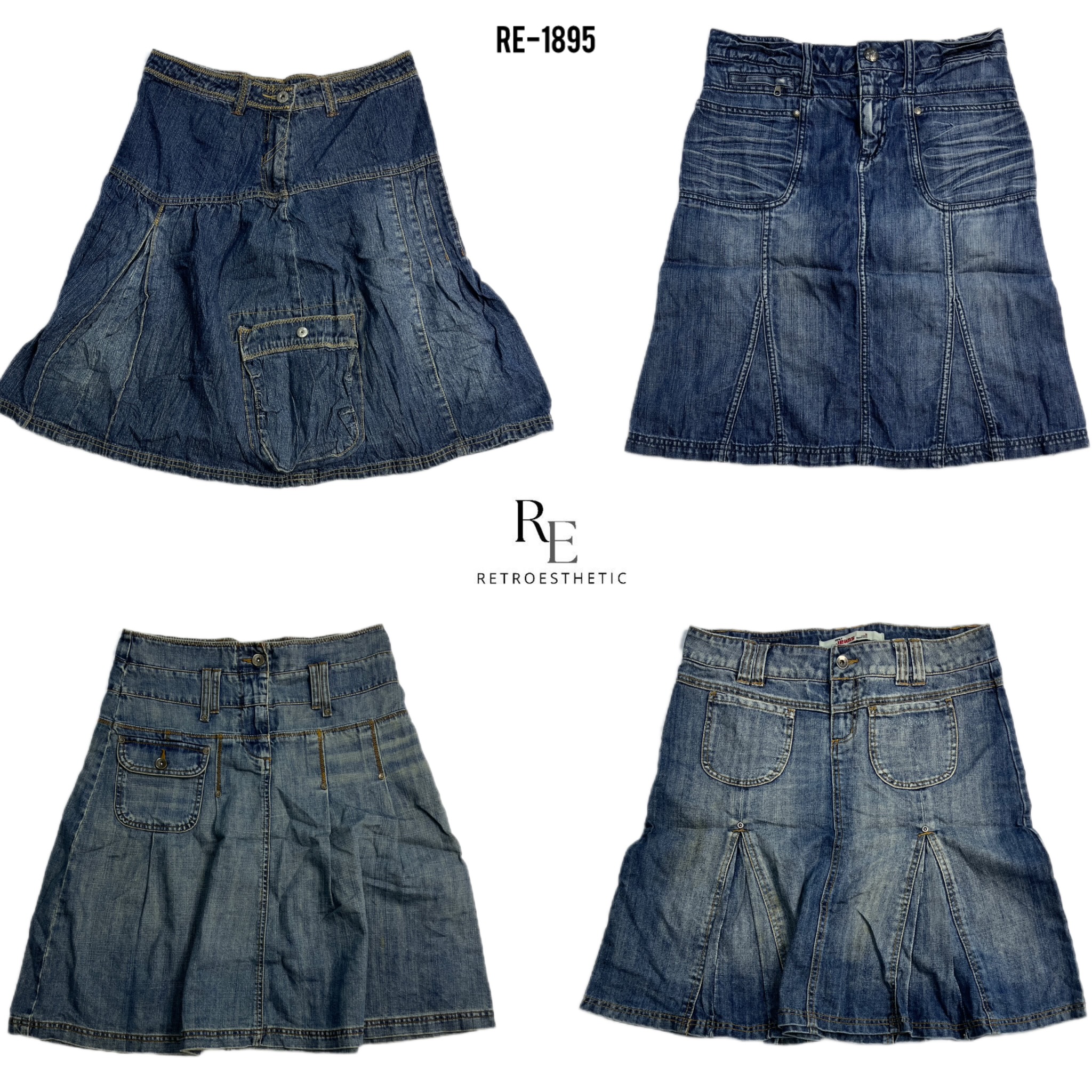 Y2K Paris Hilton Denim Midi Skirts (RE-1895)