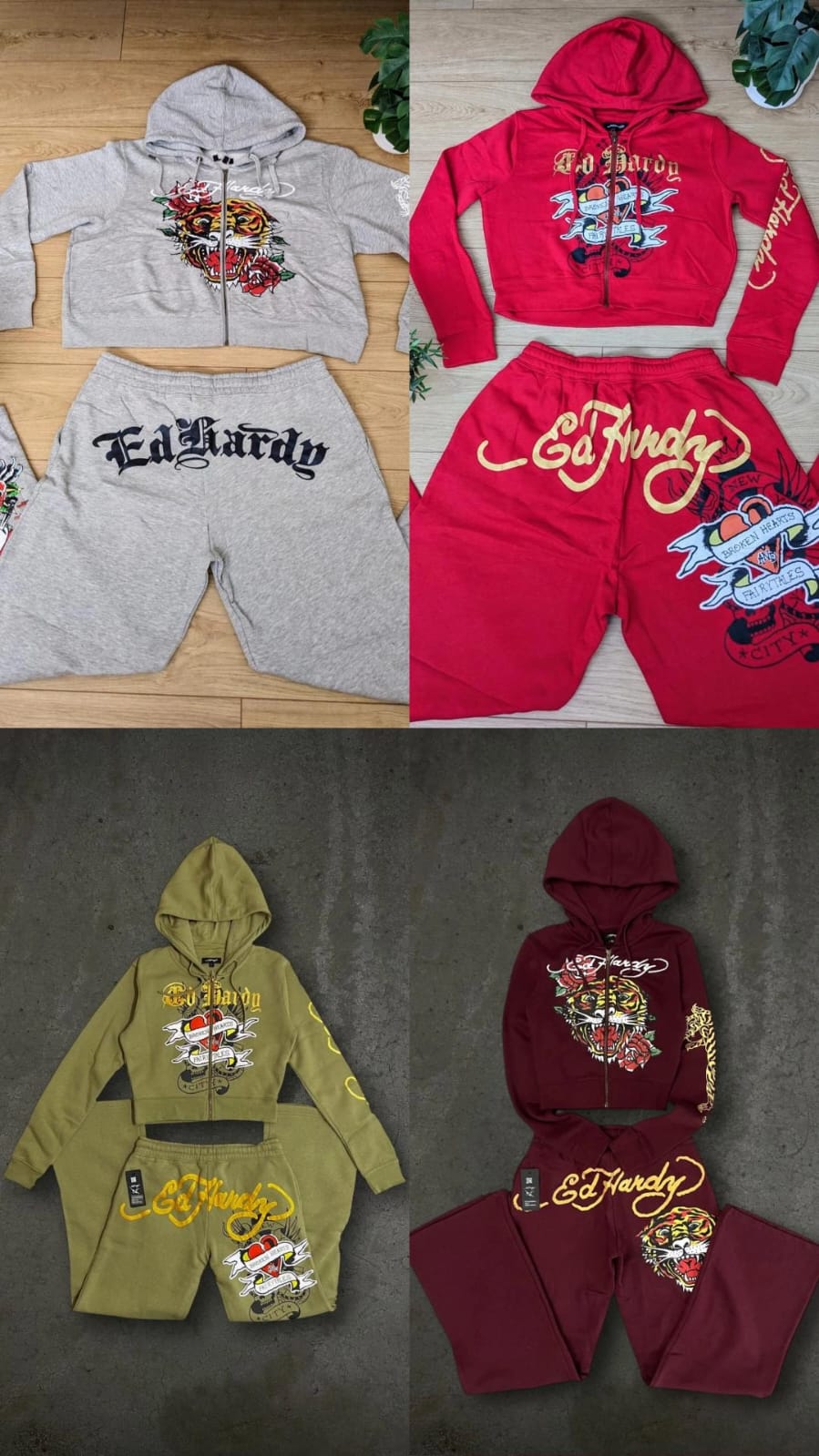 Ed Hardy Damen-Matching-Sets - Reißverschluss x Jogger