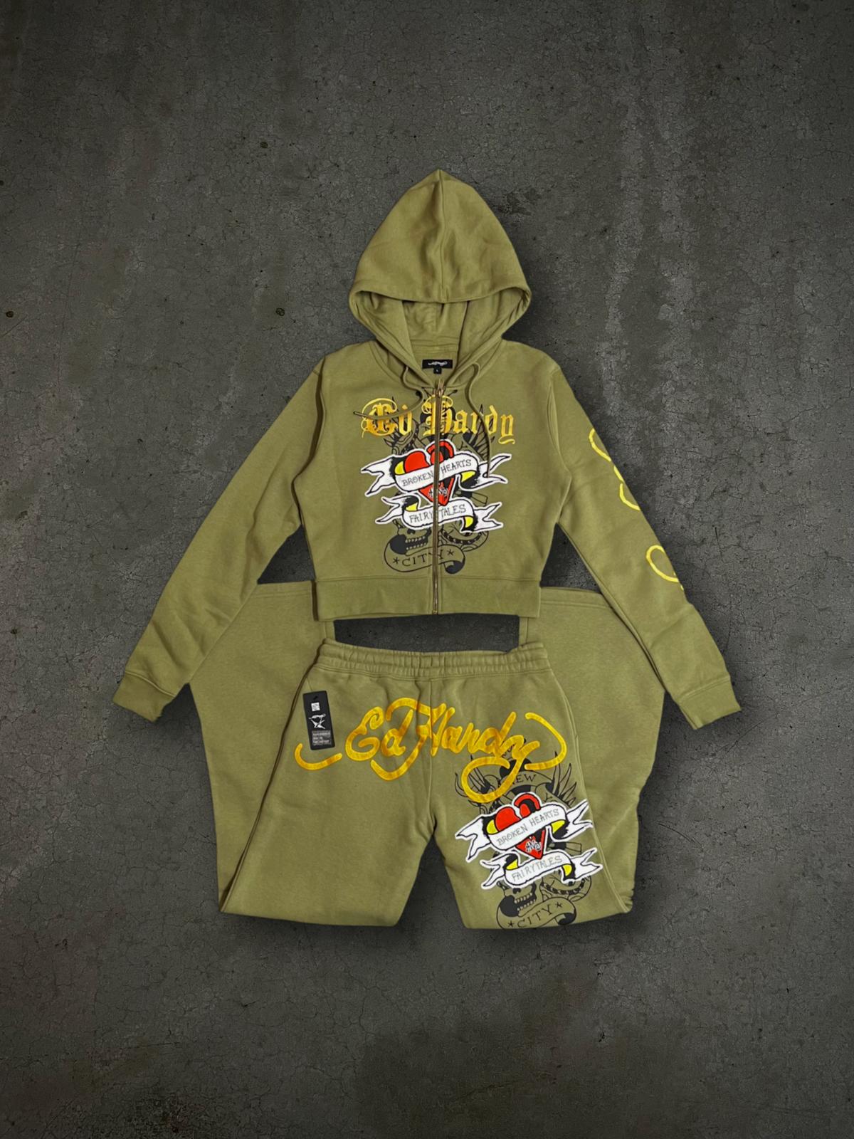 Ed Hardy Women's Matching Sets - Zipper x Jogger