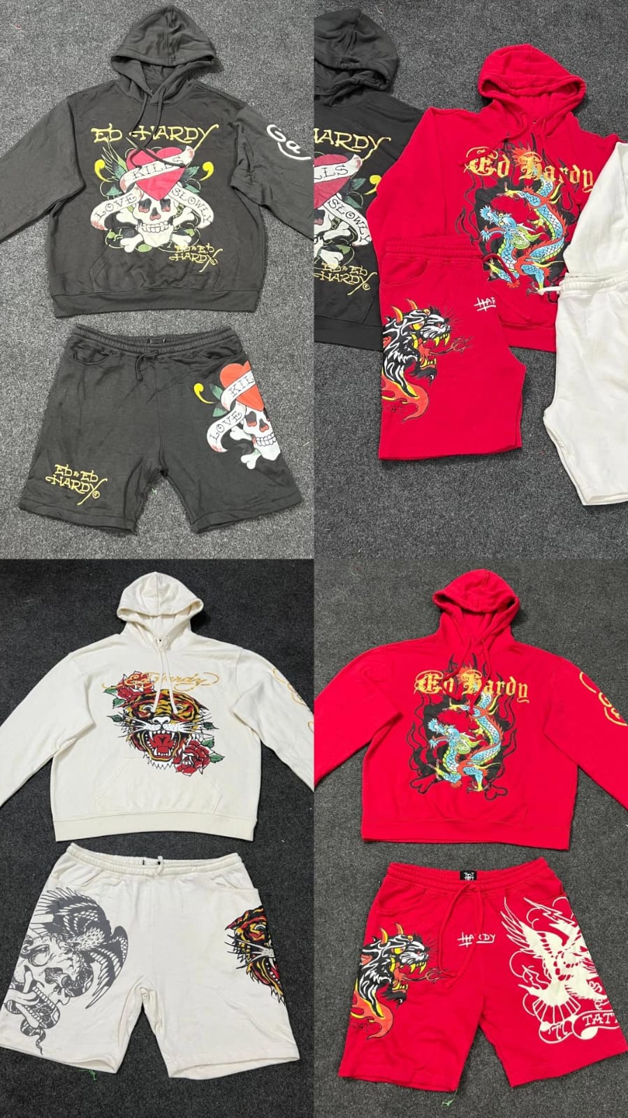 ED Hardy Herren-Sets - Passender Hoodie x Short