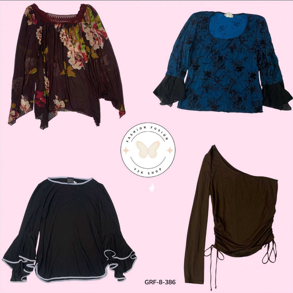 Classic Y2K Long Sleeve Button Blouse – Timeless Wardrobe Staple (GRF-8-386)