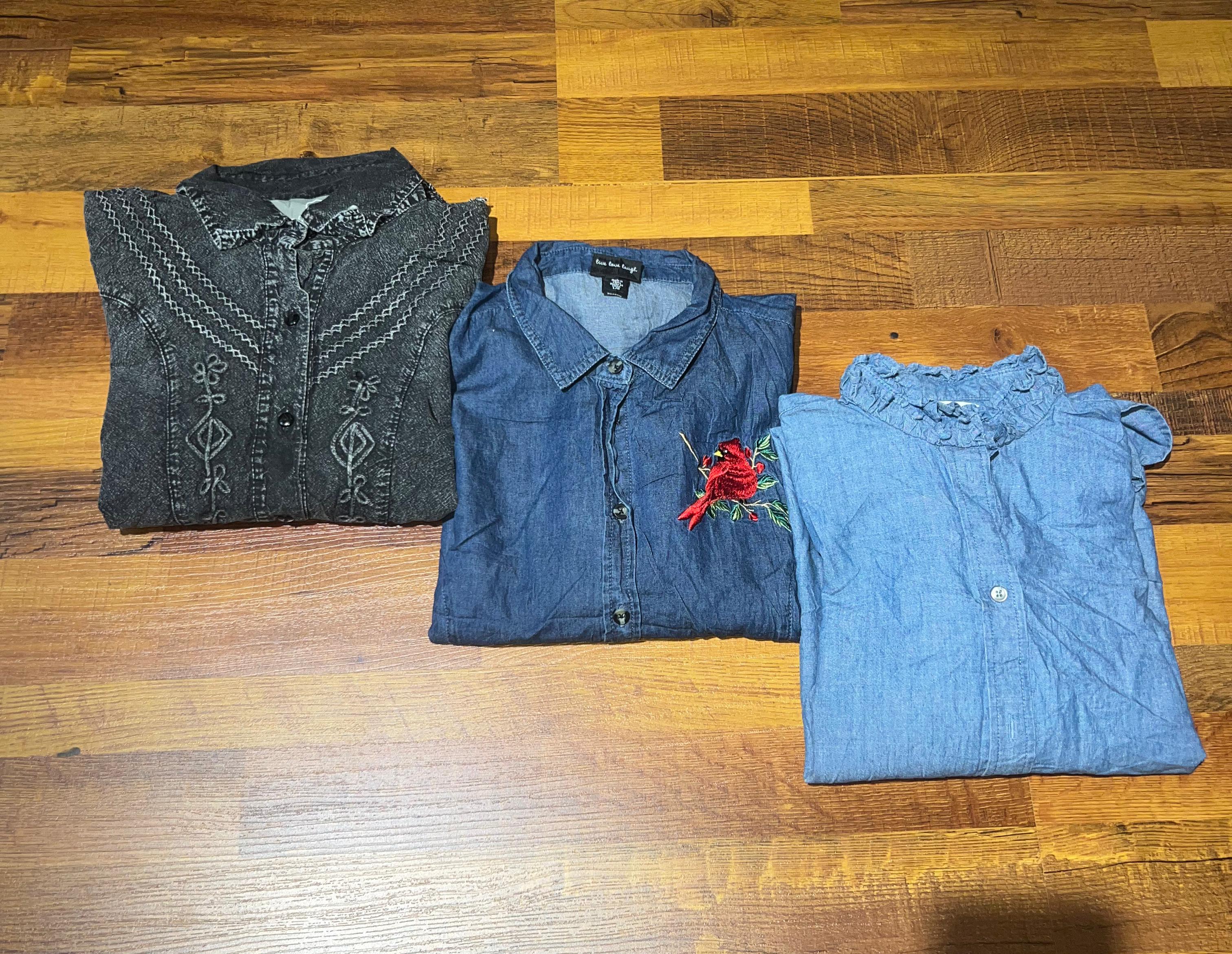 GB38 Y2K Stilvolle Jeansbluse