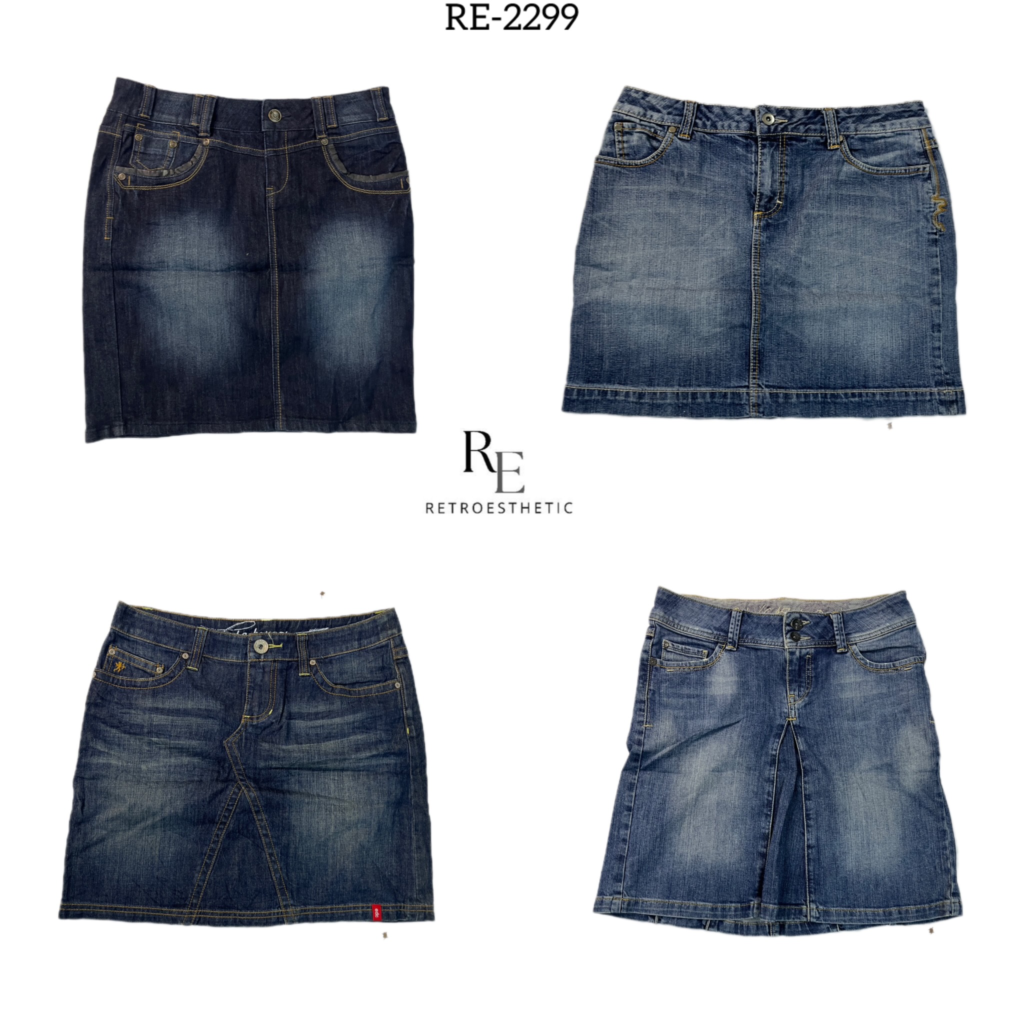 Y2K Britney Era Denim Midi Skirts (RE-2299)