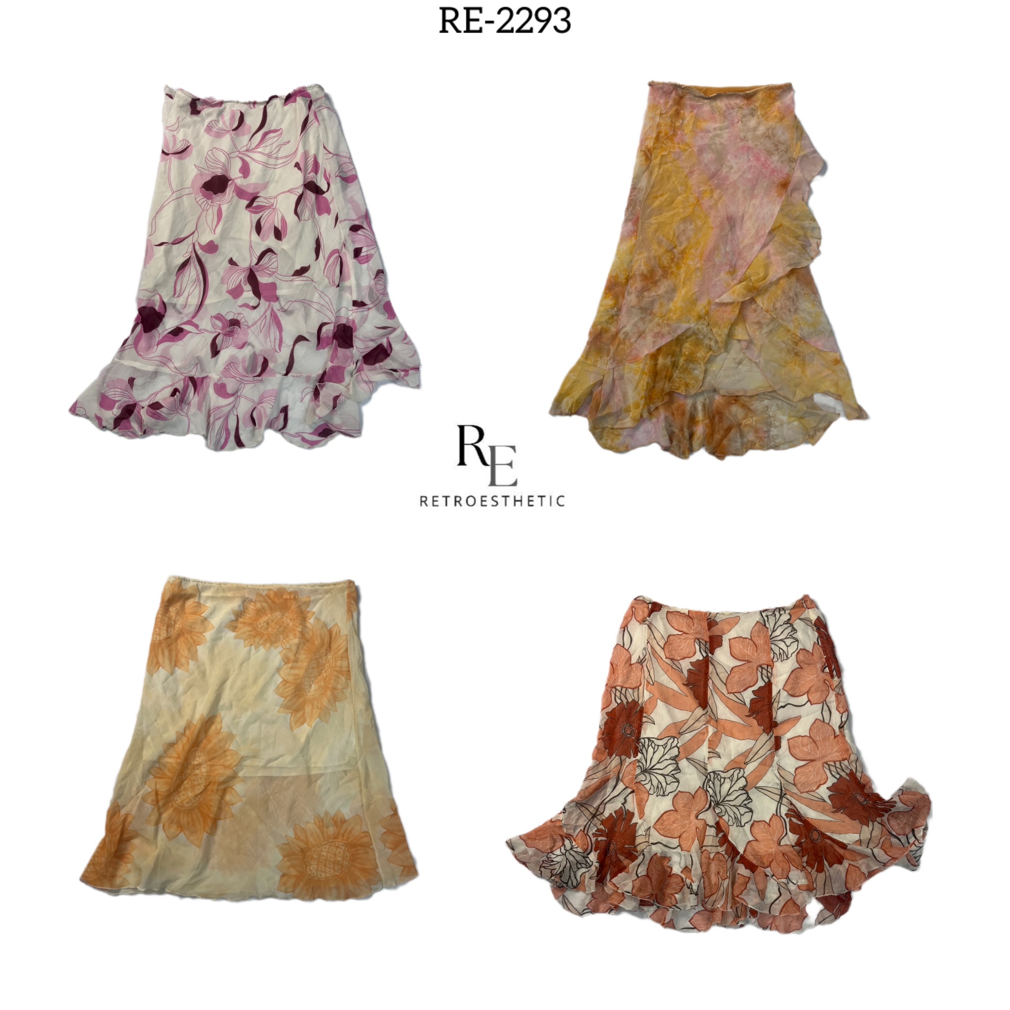 Jupes poly florales douces Y2K (RE-2293)