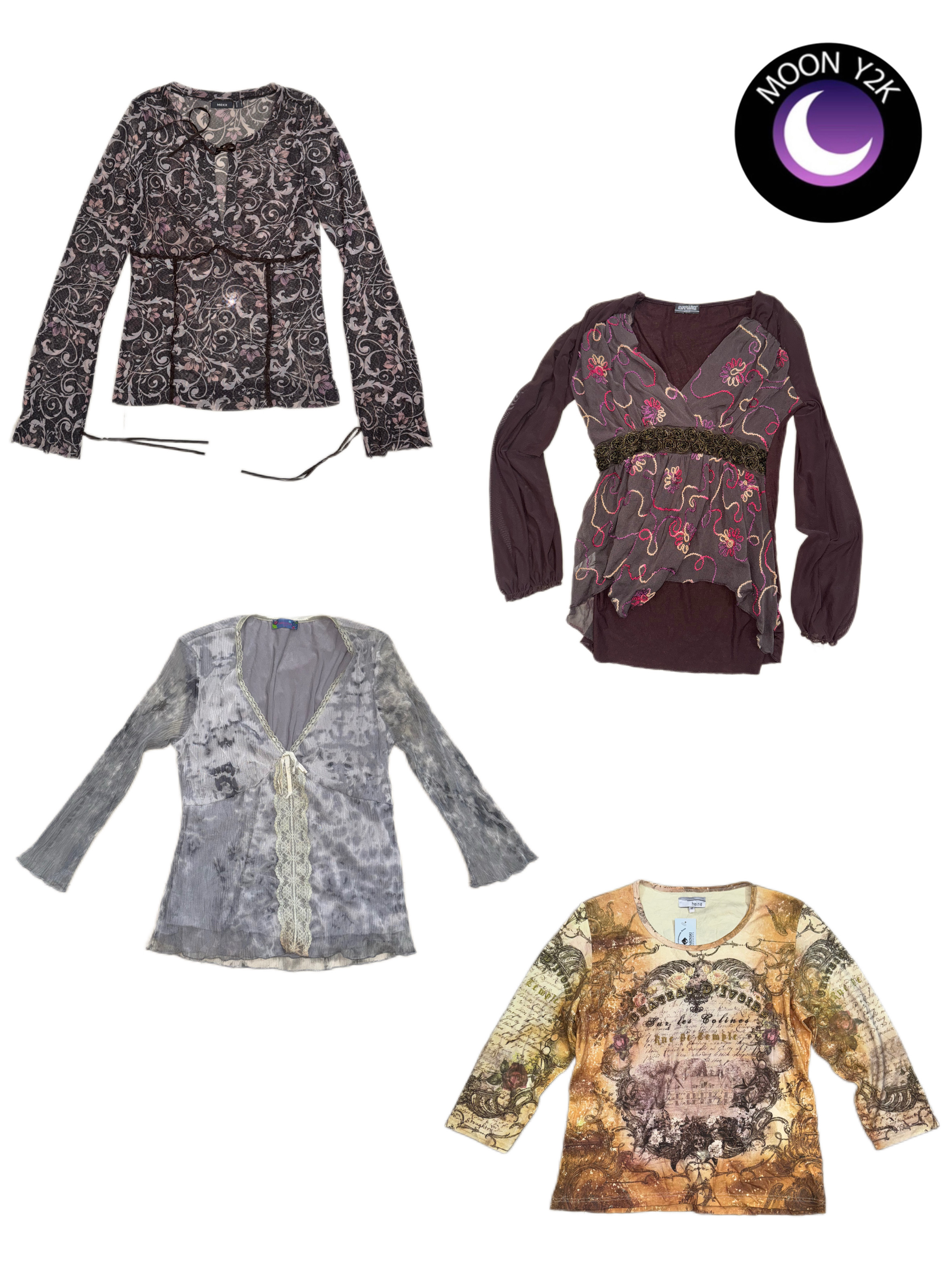 Y2K Grunge Mesh Tops Mix  (M-572)
