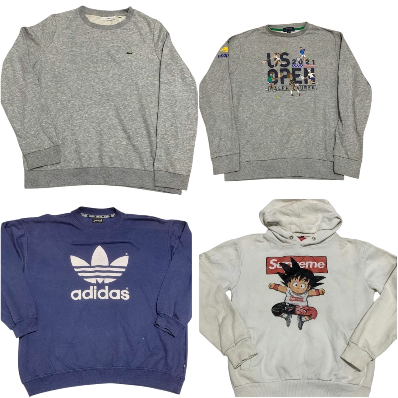 mix brand hoodie and sweatshirt