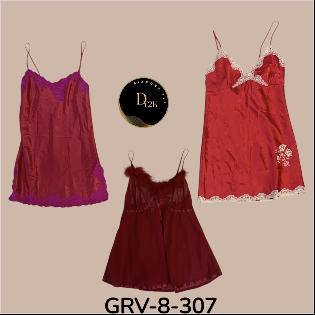 Robe de nuit rouge Y2K rare | Look vintage classique des années 2000 (GRV-8-307)