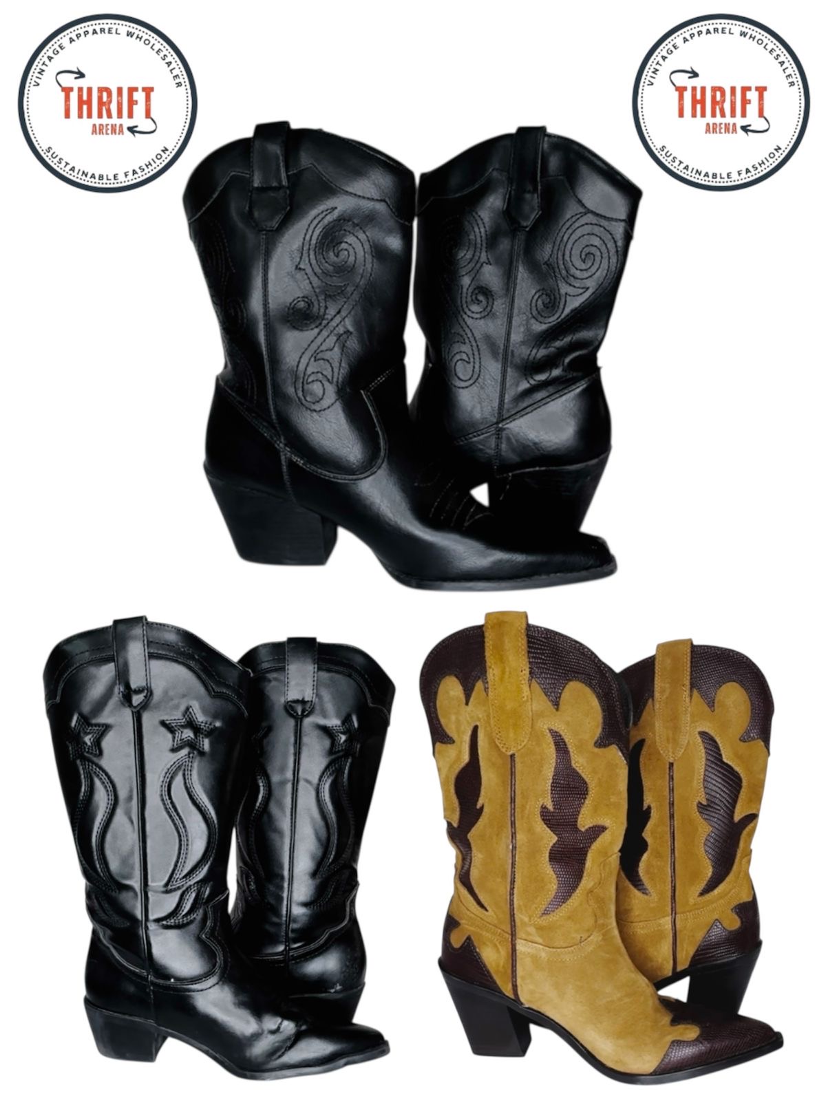 T1332 Y2K Damenmode Stiefel/Cowboystiefel/Mix