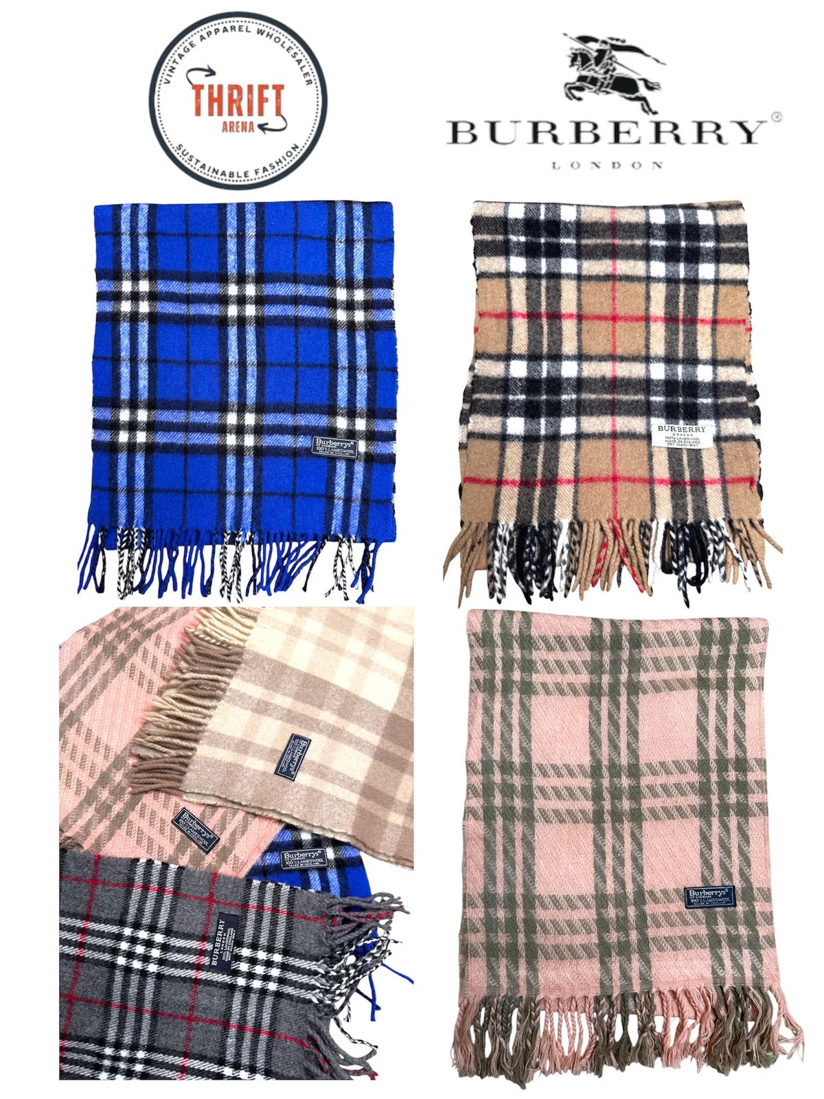 T1336 Burberry Schals 🧣 100% authentische Kaschmir/Wolle