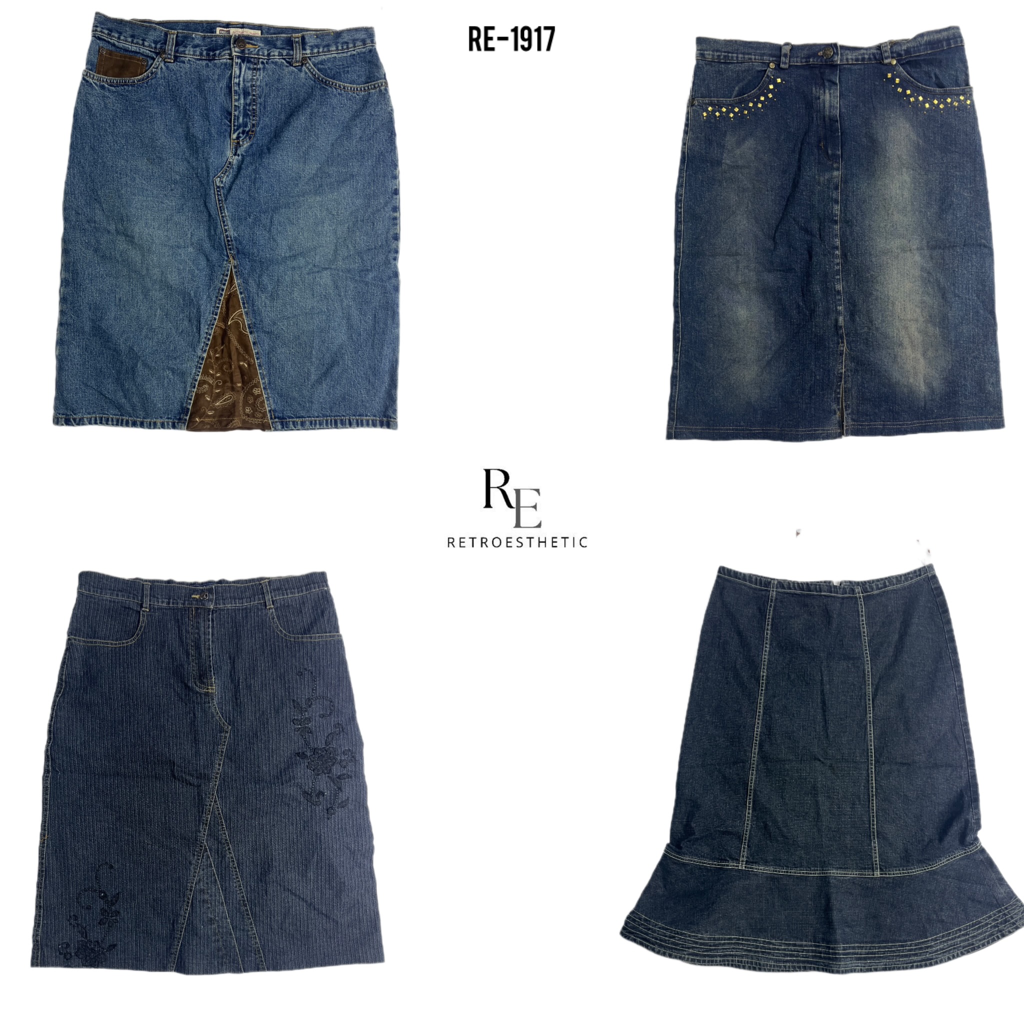 Y2K Britney Ära Denim-Midi-Röcke (RE-1917)