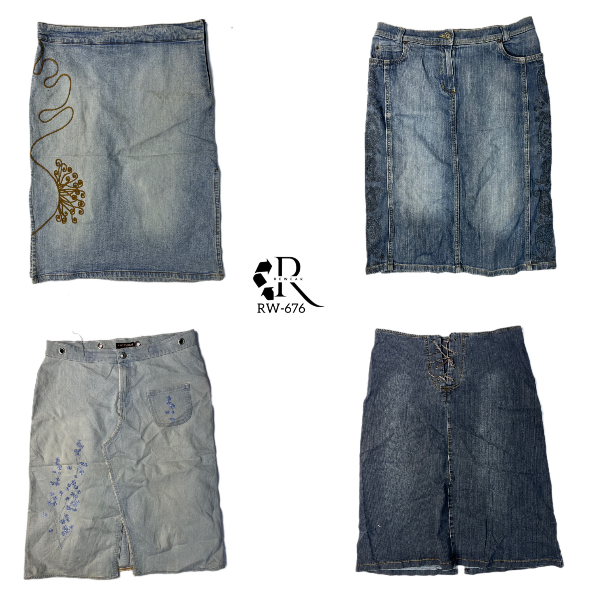 Y2K Britney Era denim Mix Skirts (RW-676)