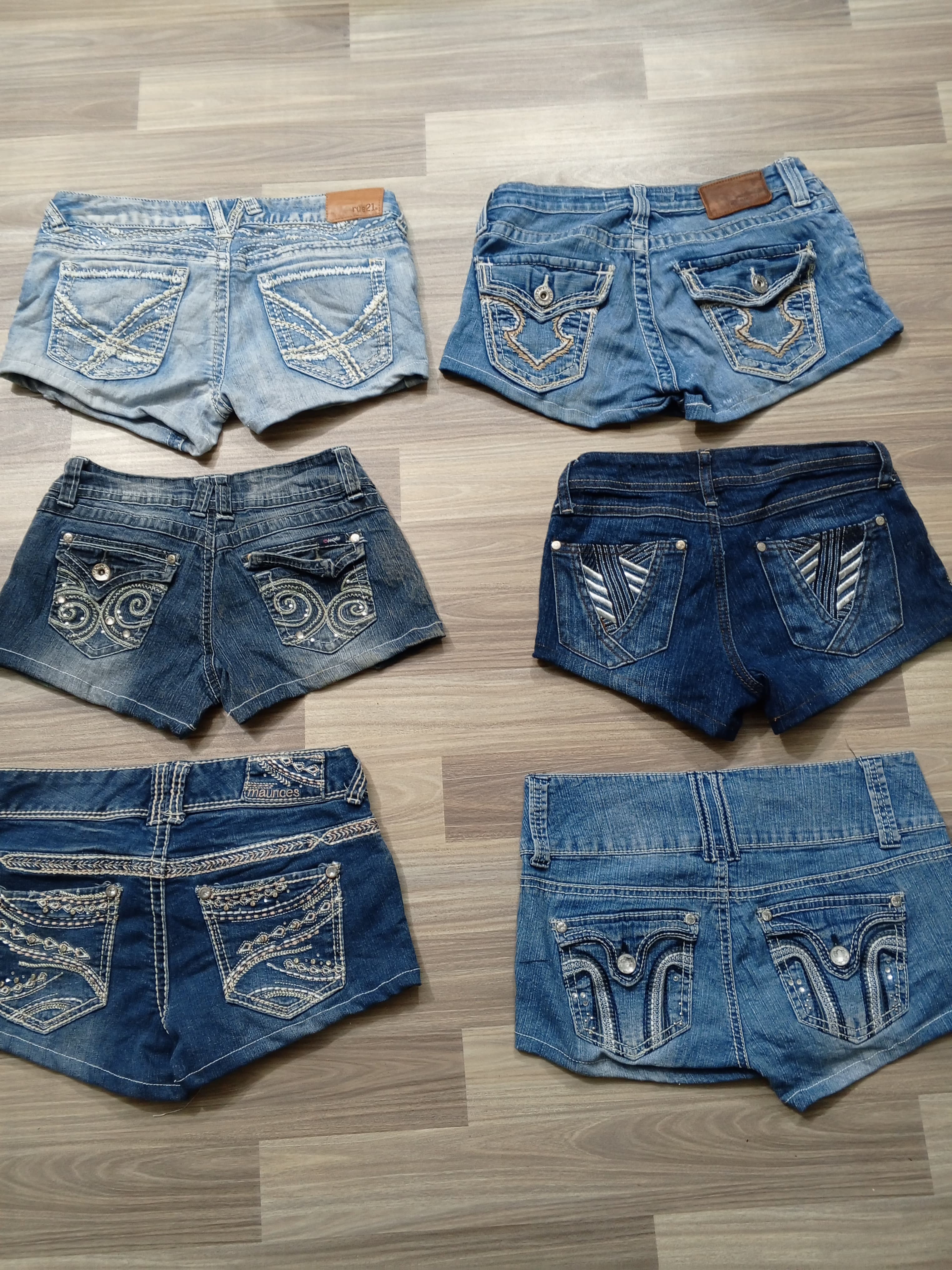 HD1108 Ladies Upcycled Y2K Denim Micro Mini Shorts - 16 pcs